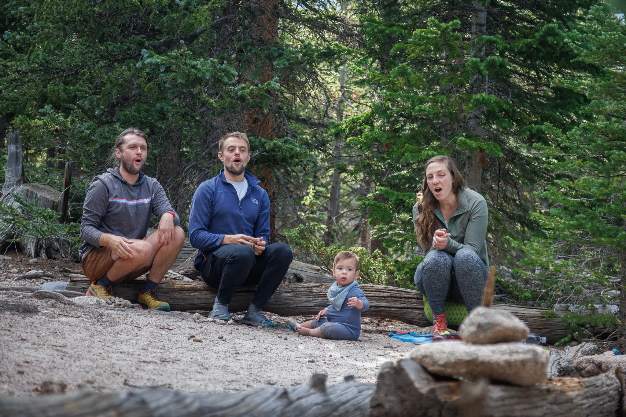 An exciting game of Stick Rock in RMNP. One year old.