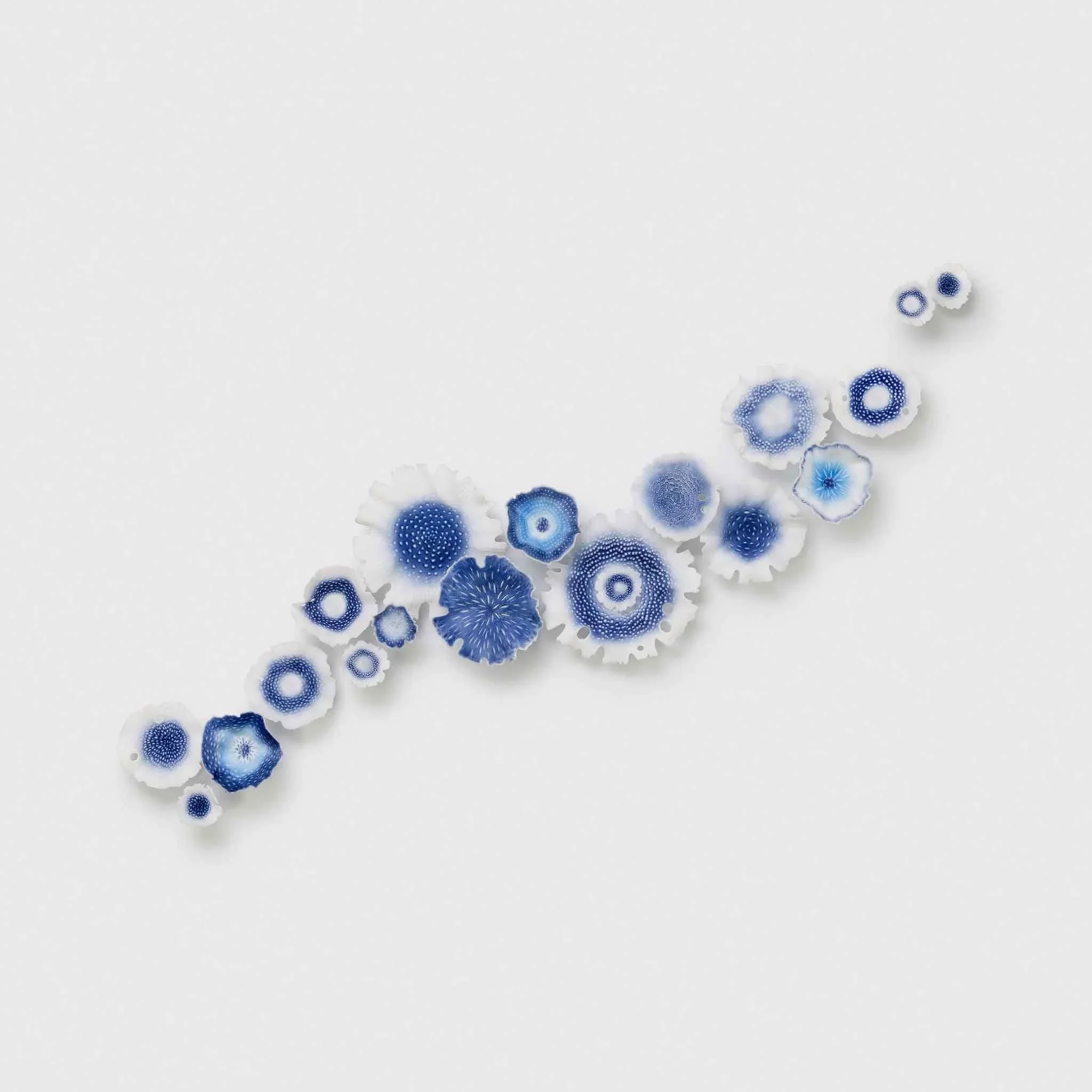 Blue Glimmers, Pate de Verre Glass, 150x100cm 