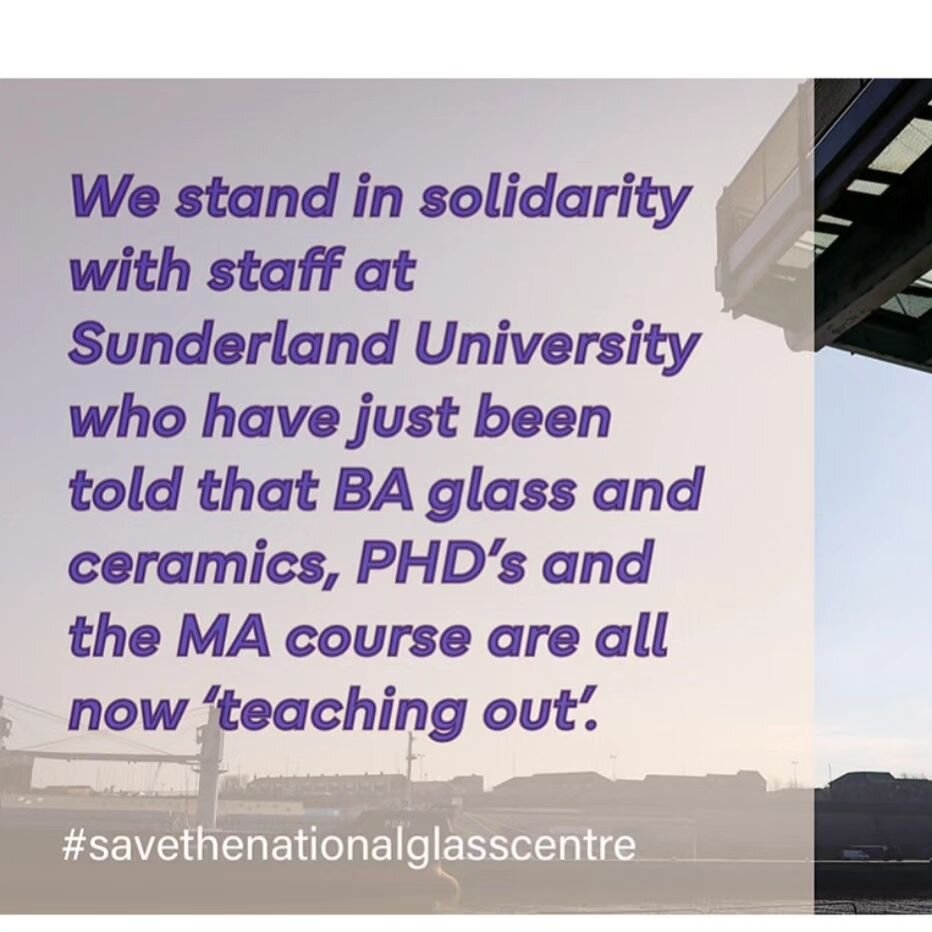 Where is the support for creativity, for creatives, for the next generation of makers, for arts education going? Devastating news for our community and our wider culture.
Another glass and ceramics course closed....
😢😢😢