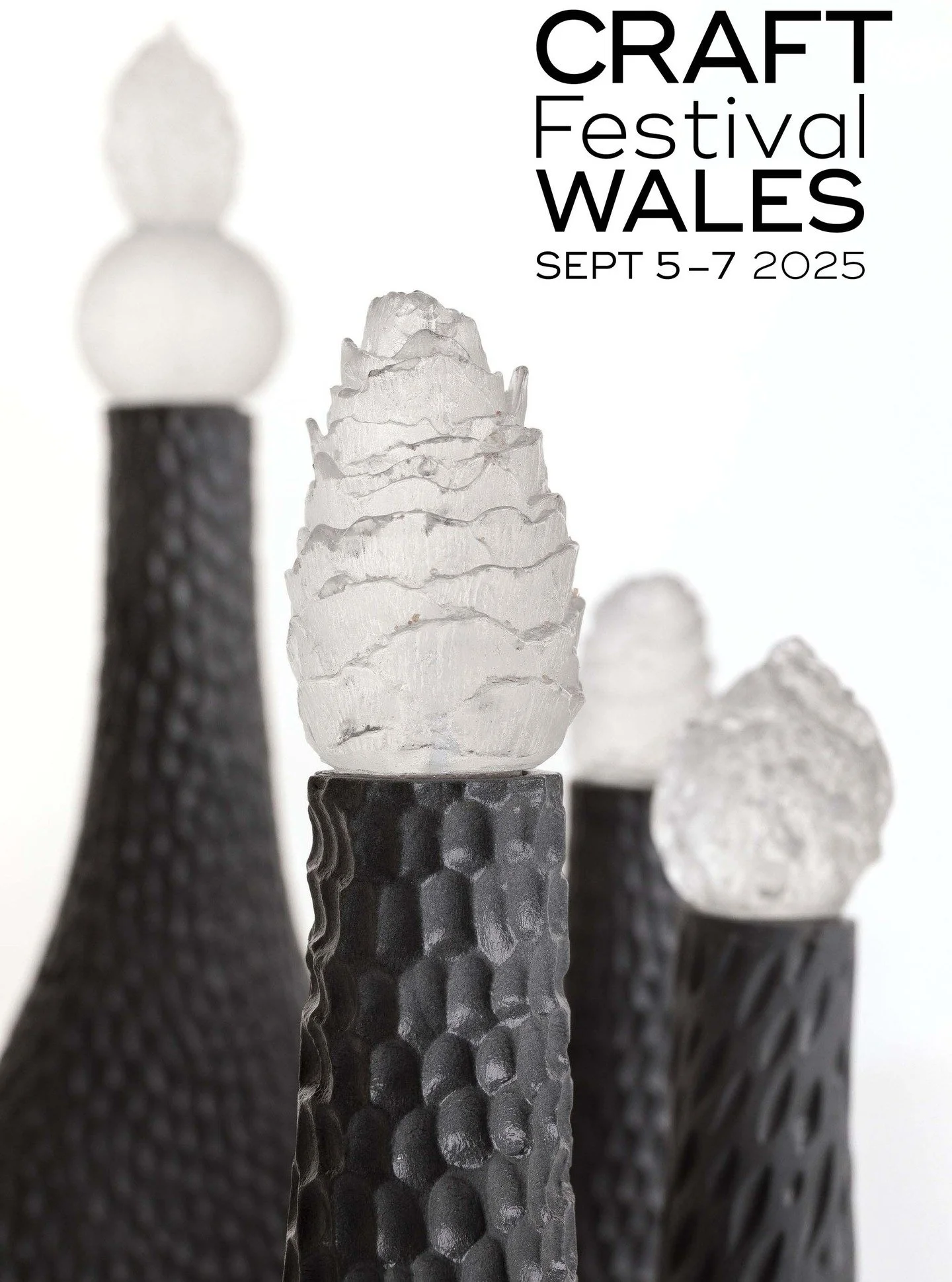 Not long now :)
 Black porcelain bottles with clear cast glass natural find stoppers @craftfestival 
#cardigan #wales #craftfair #craftfestival