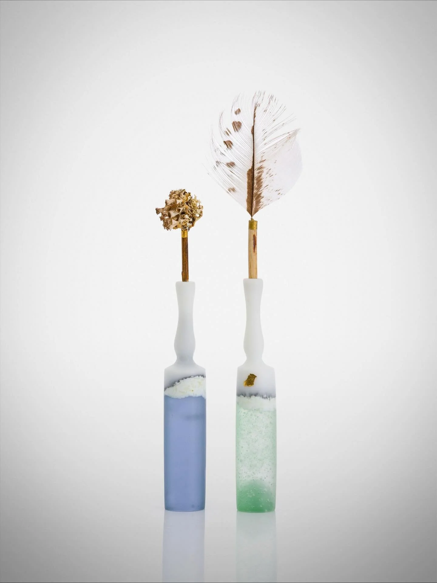 New..
Sea Collection Bottles recently delivered to @caagallery 
These two coloured ones will be the last available until my solo exhibition @ruthincrafts next July.
I&rsquo;m thinking, making, thinking and thinking some more about what I want to crea