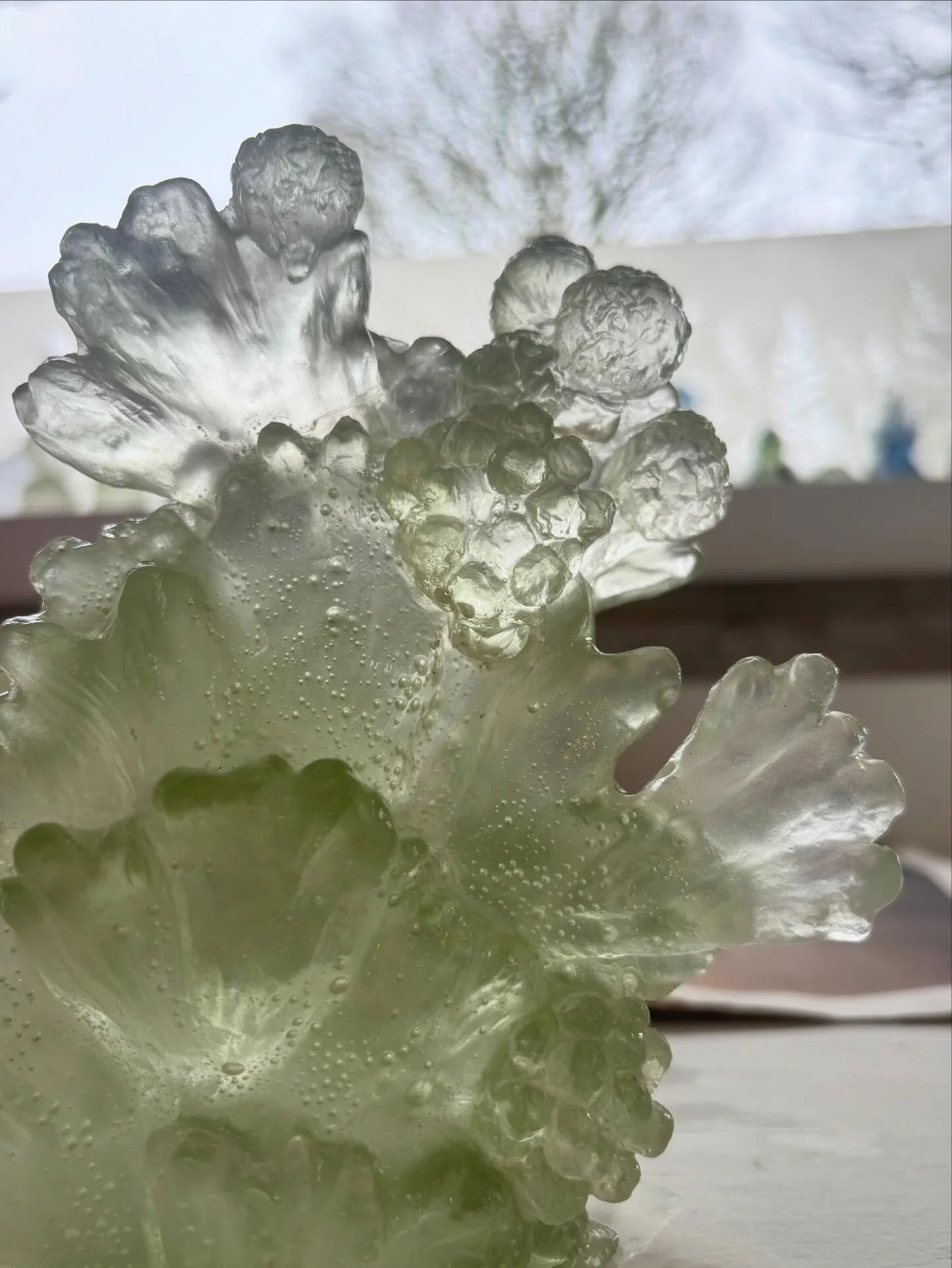 Back in the studio :)
Everyone is in school, the fire is blazing and I&rsquo;m working on this cast glass piece based on coral 🪸 
Happy Verity 🌟