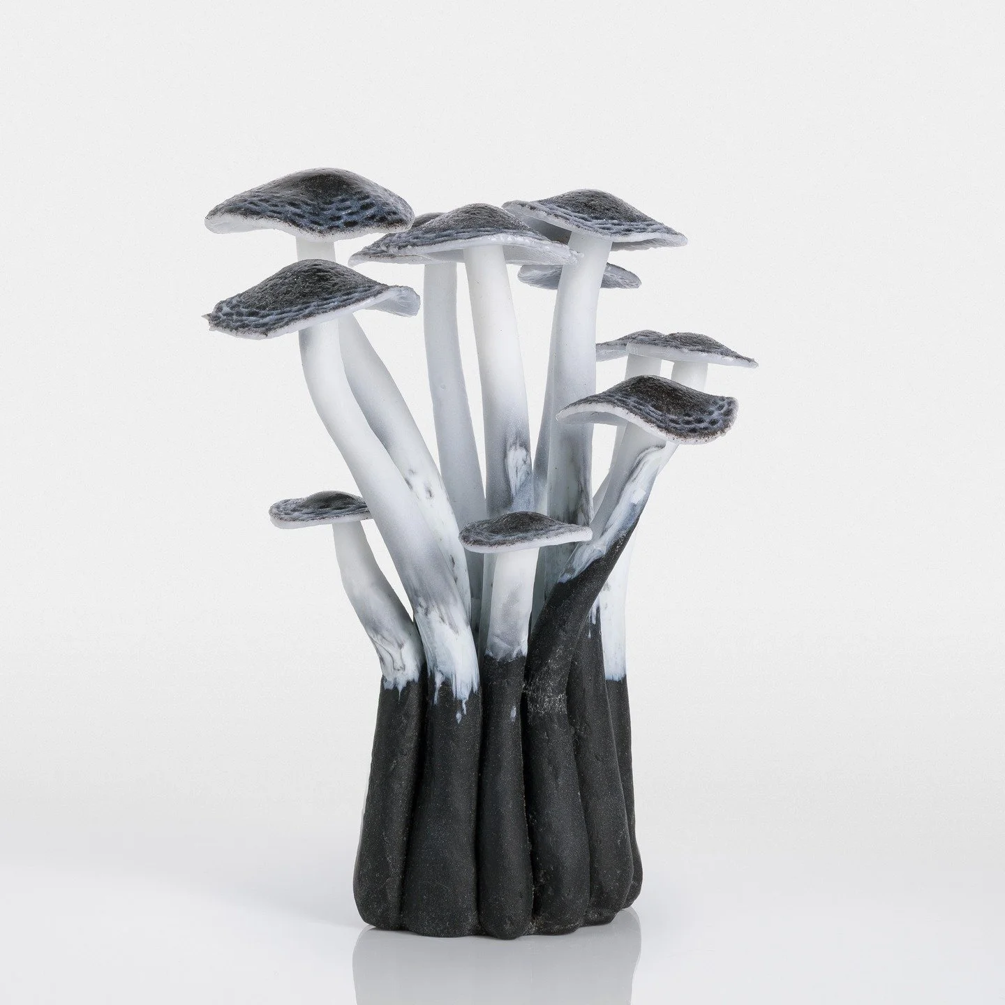 More small mushrooms ready for my solo exhibition @ruthincrafts opening on the 4th July 🍄🍄&zwj;🟫 
#welshartist #glasscommunity #glassart #castglass #mushrooms