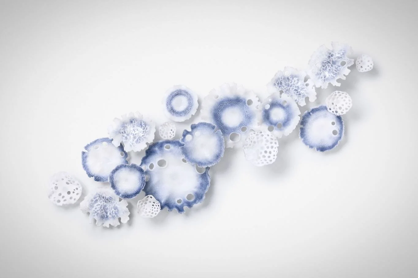 Today I am sending two new wallpieces to @londonglassblowing including this one..
Textures of Coral in Blue
I&rsquo;ve been exploring new textures, shapes and techniques lately and this piece show the results 💙

Beautifully photographed as always by