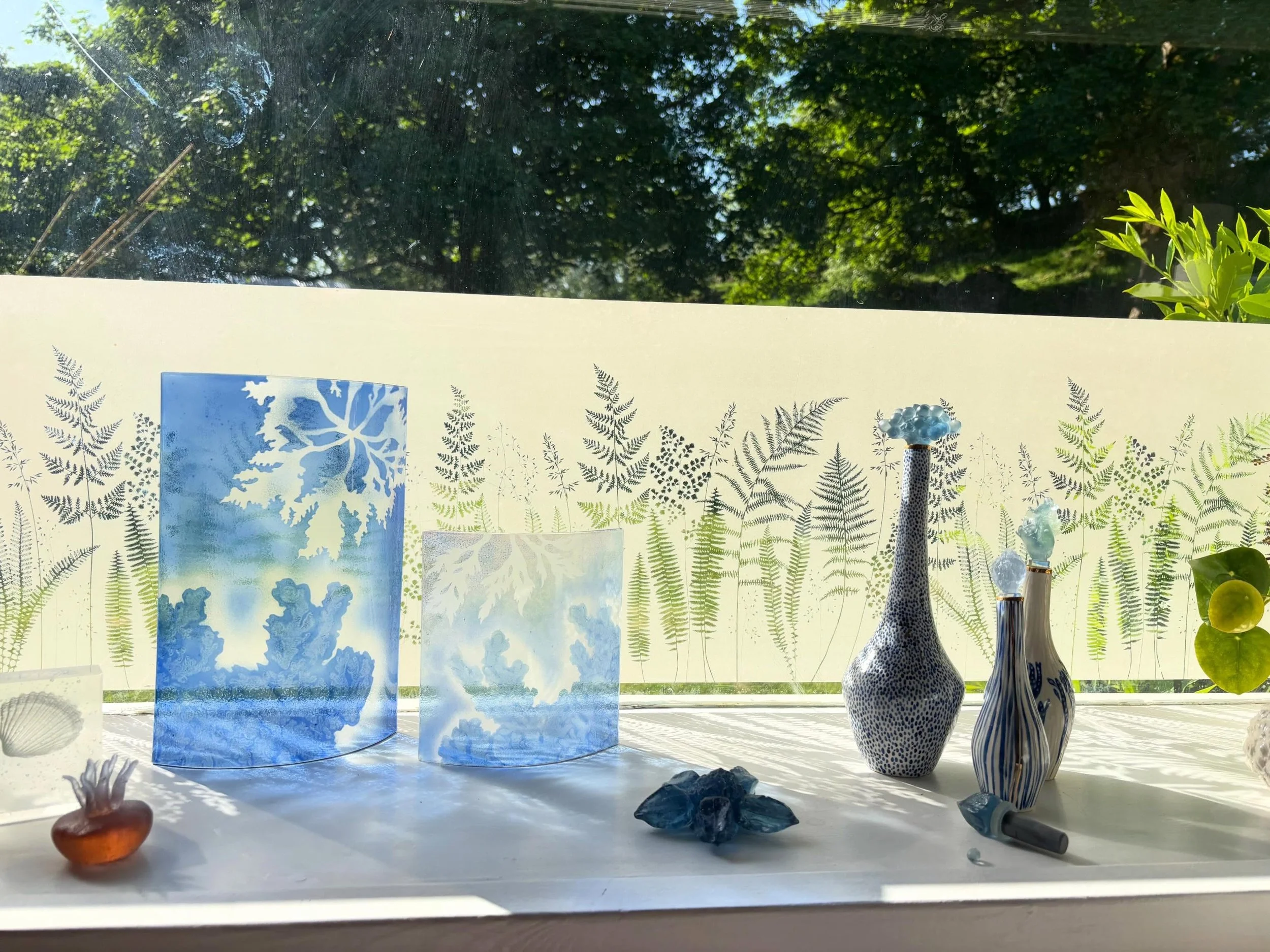 Slowly getting there ready for Sunday&rsquo;s Open Studio 💙 

#welshartist #ceramics #glass #openstudios #denbighshire