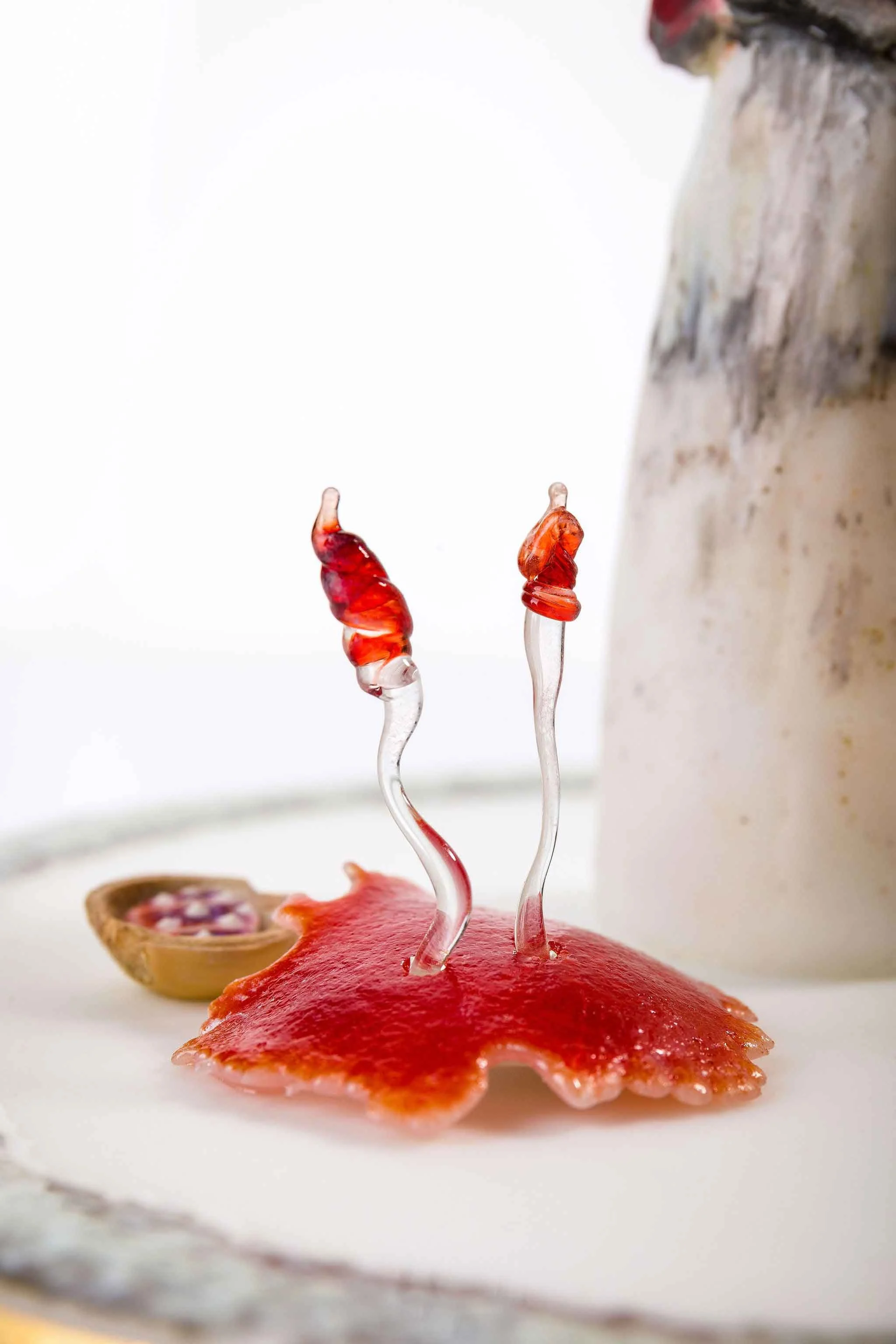 The Healers. Cast and Pate de Verre Glass, Natural Found Objects and Gilding