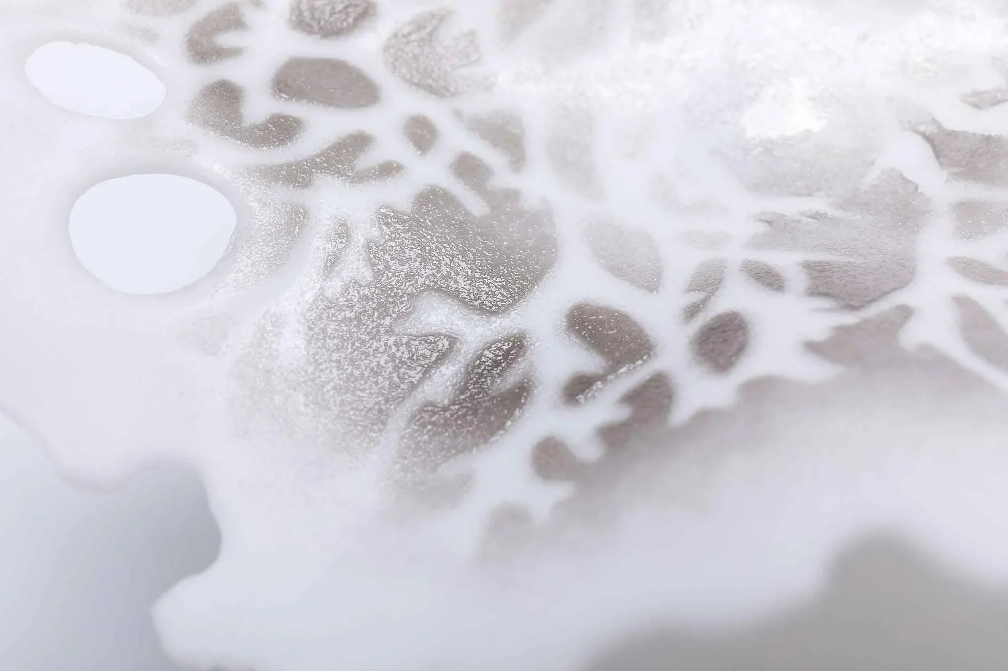 Glimmers – Textures of Coral in Grey, Pate de Verre Glass, 120x80cm 