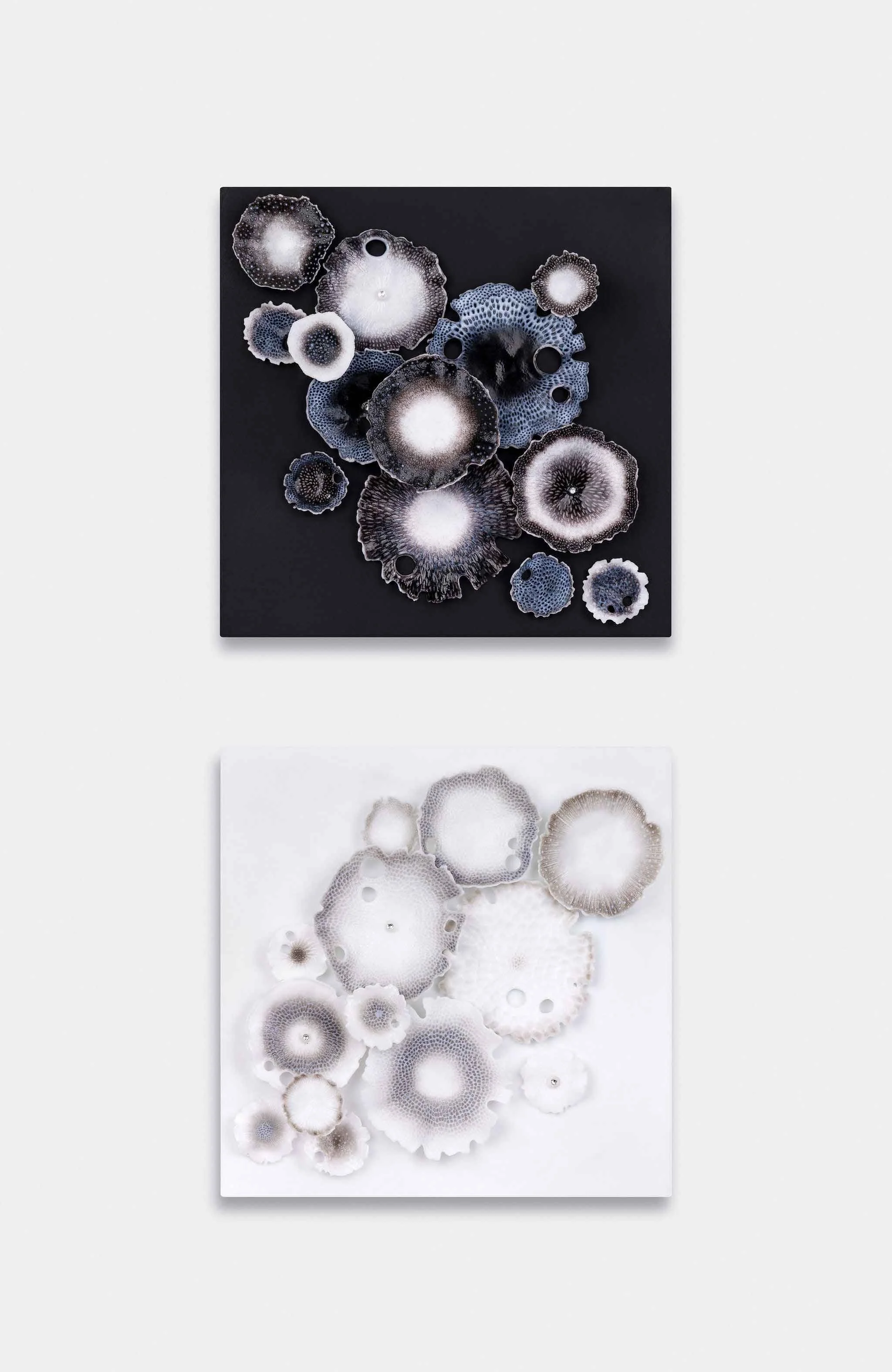 Scintillation, Pate de Verre Glass, 40x40cm each