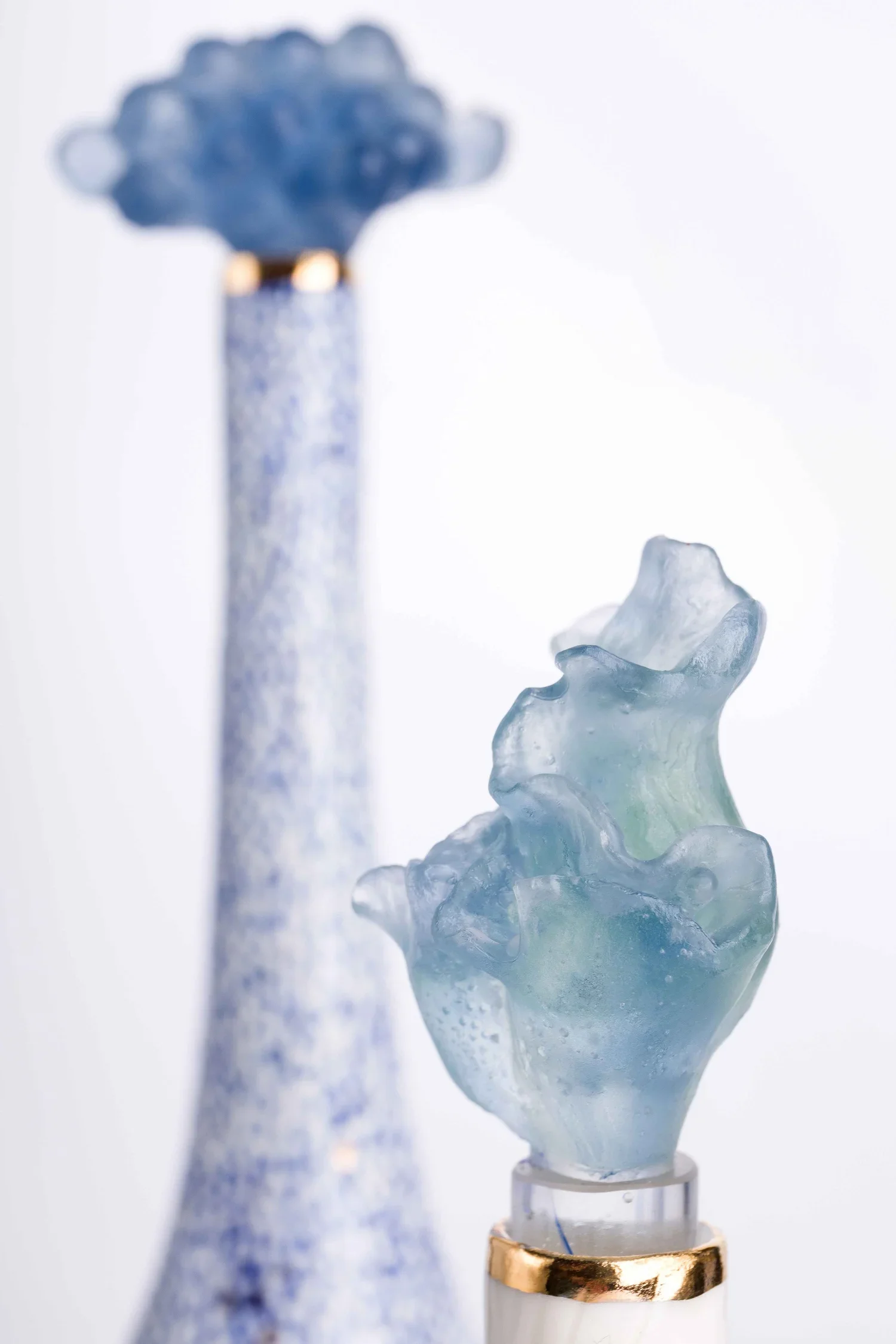 Porcelain Bottles with Cast Glass Stoppers
