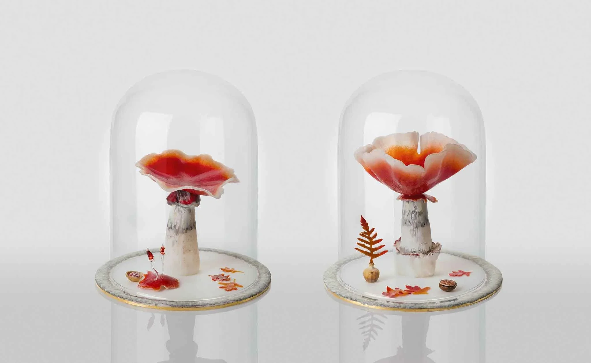 The Healers. Cast and Pate de Verre Glass, Natural Found Objects and Gilding