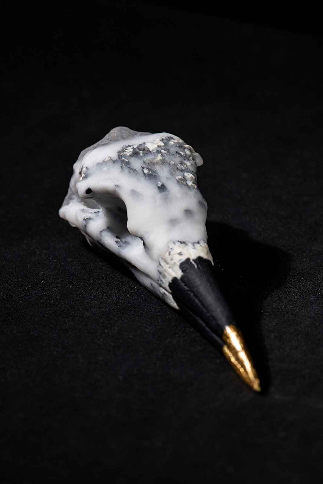Northlands Bird Skull, Cast Glass and Gilding