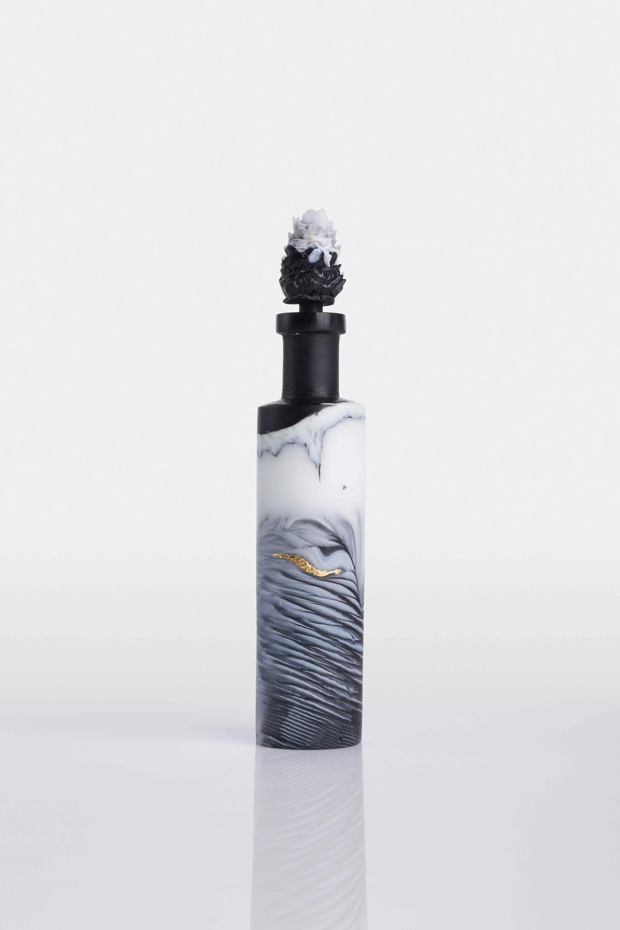 Fir Cone Bottle, Cast Glass and Gilding