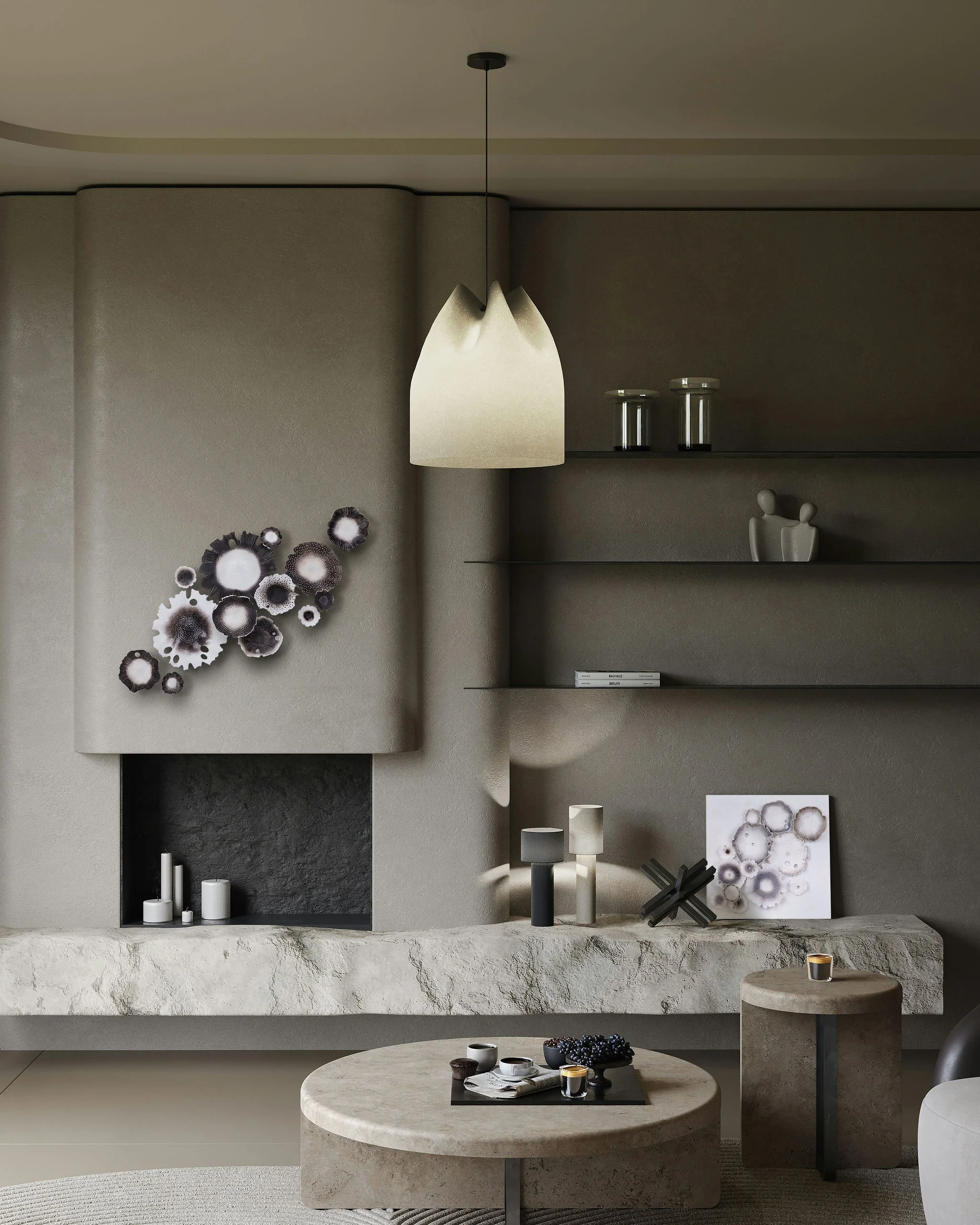 Verity Pulford Glass Art Installation Commission wall piece lounge black and white monochrome glass artist.jpg