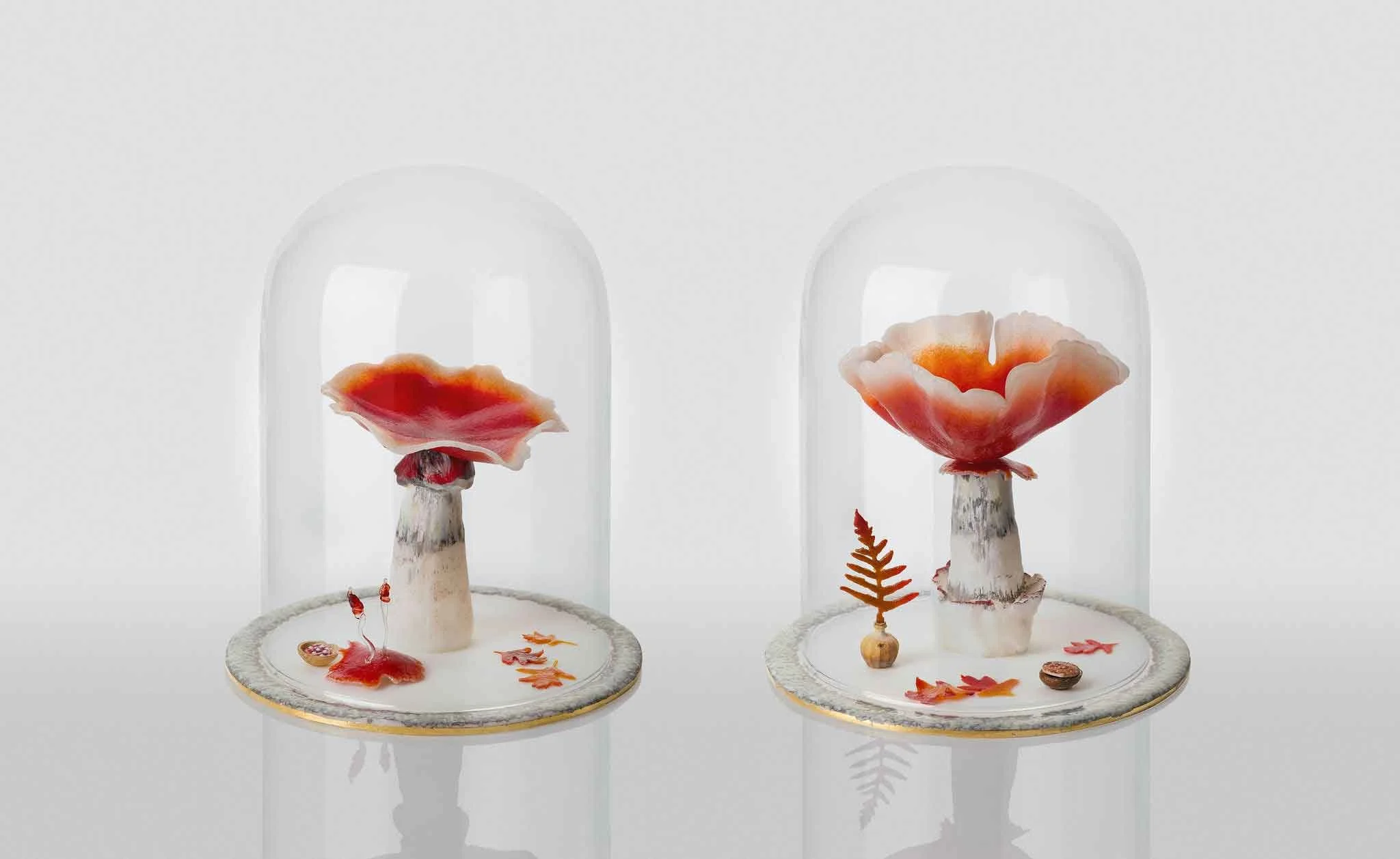 The Healers. Cast and Pate de Verre Glass, Natural Found Objects and Gilding