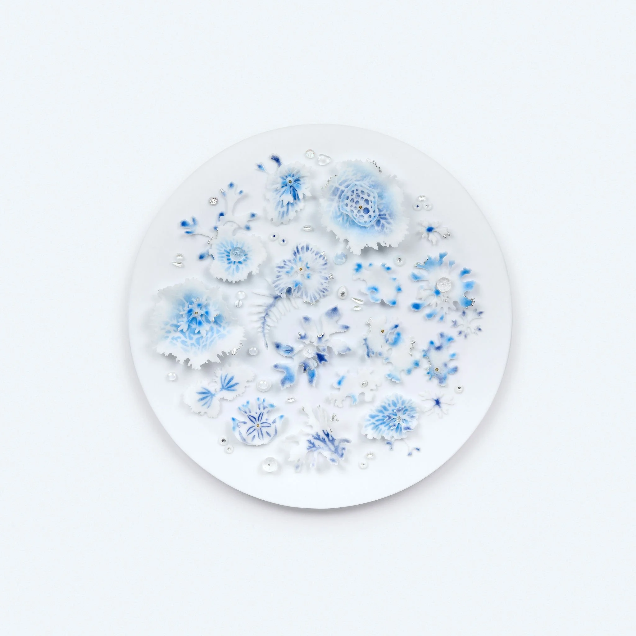 Verity Pulford Sea Treasures Circular Wall art glass installation sea themed art.jpg