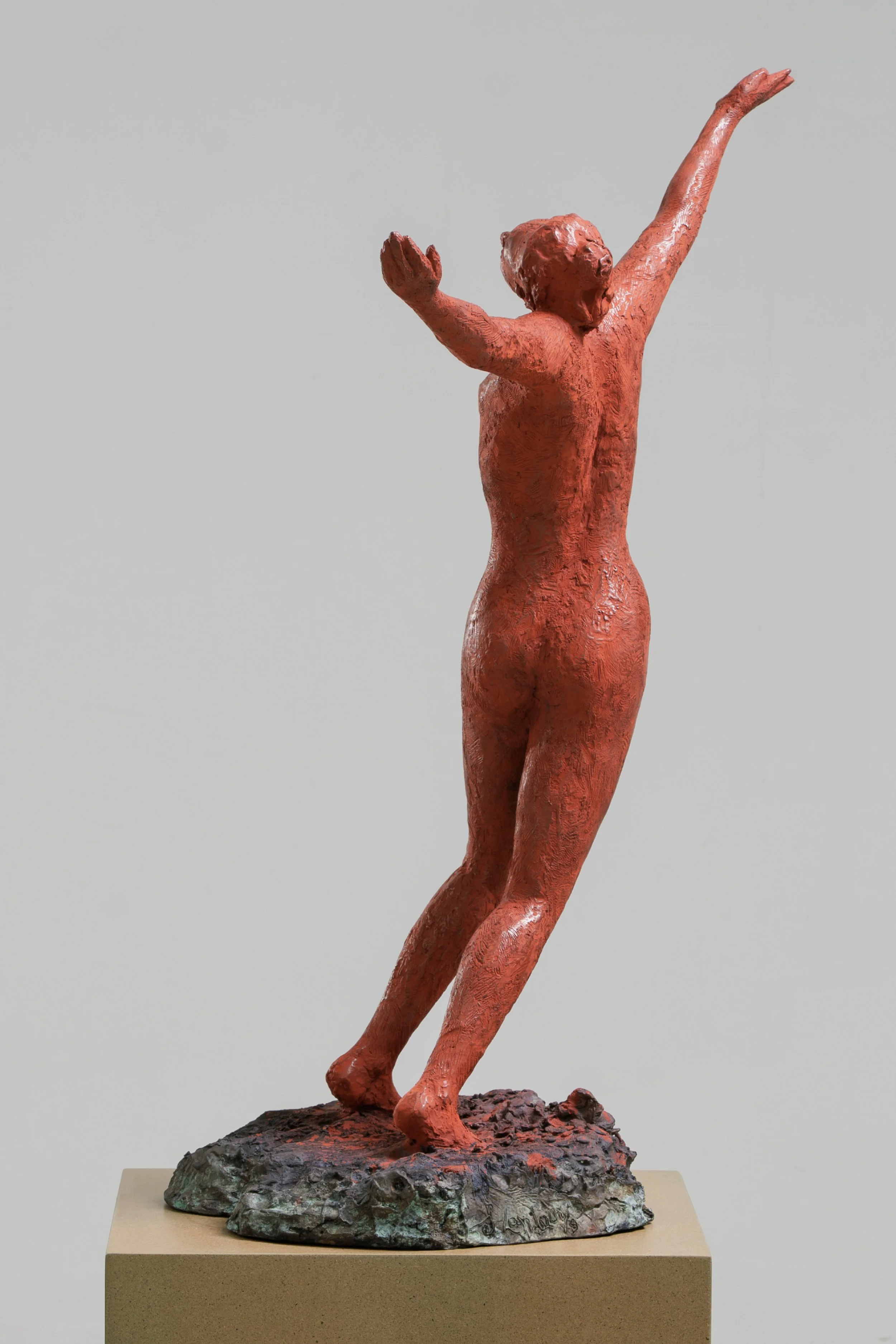 Sigalit Landau, Angel Landing, 2026, Bronze, 103 x 43 x 36 cm, 40 1/2 x 16 7/8 x 14 1/8 in,
ED of 9 plus 2 AP