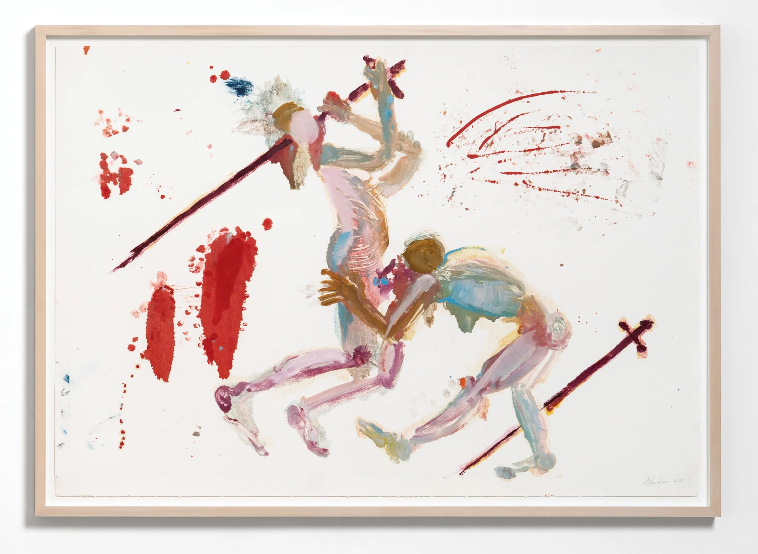 Sigalit Landau, Play with me, 2025, Monotype, 94 x 130 cm, 37 x 51 1/8 inches, Unique

