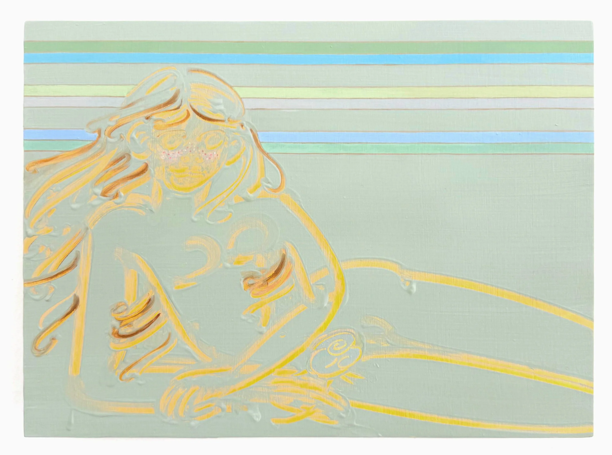 Gal Schindler, It is Time, 2026, oil on wood, 30 x 40 cm, 11 3/4 x 15 3/4 inches