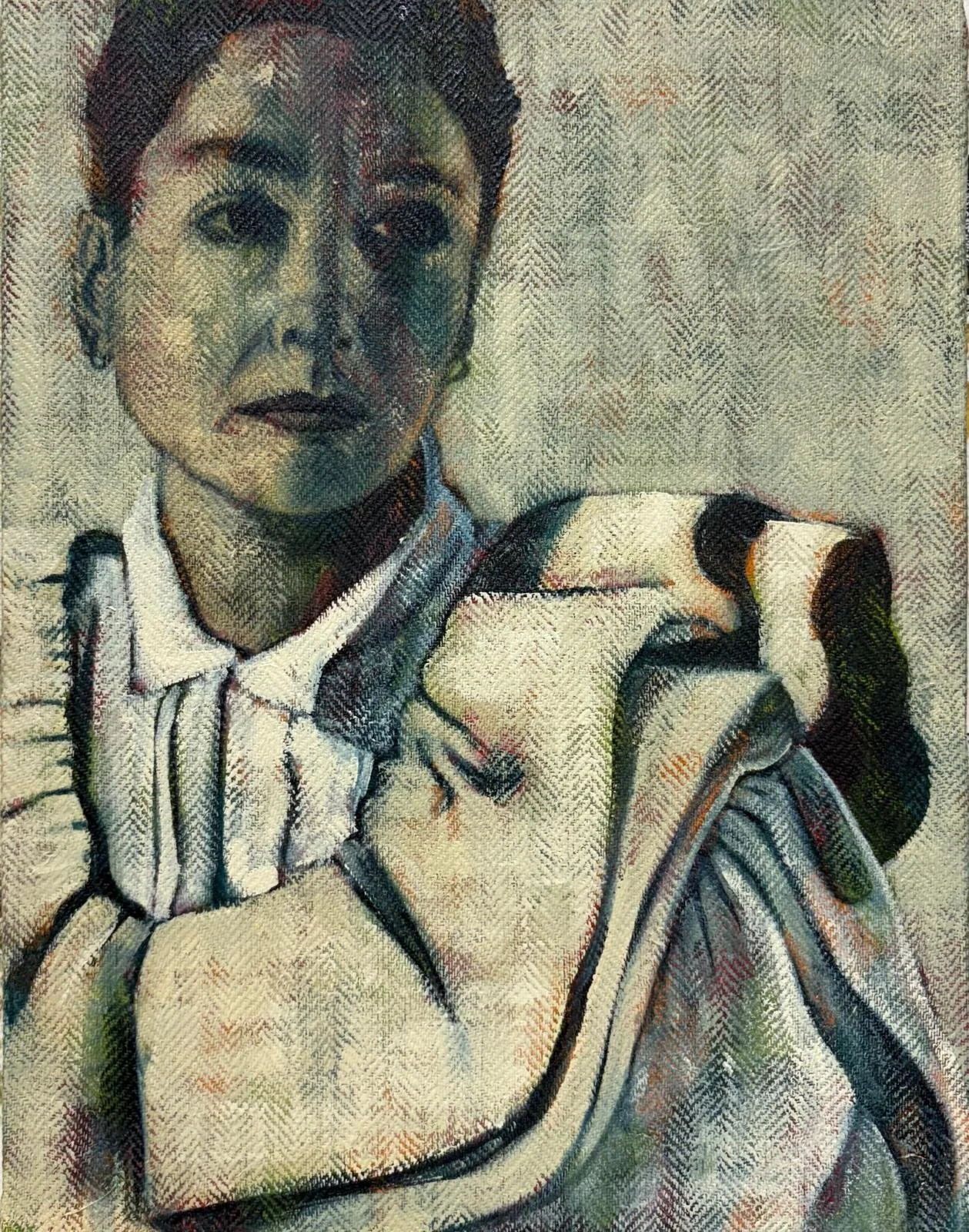 Sara Berman, Anxhela, 2025, oil on linen, 28.5 x 28 cm