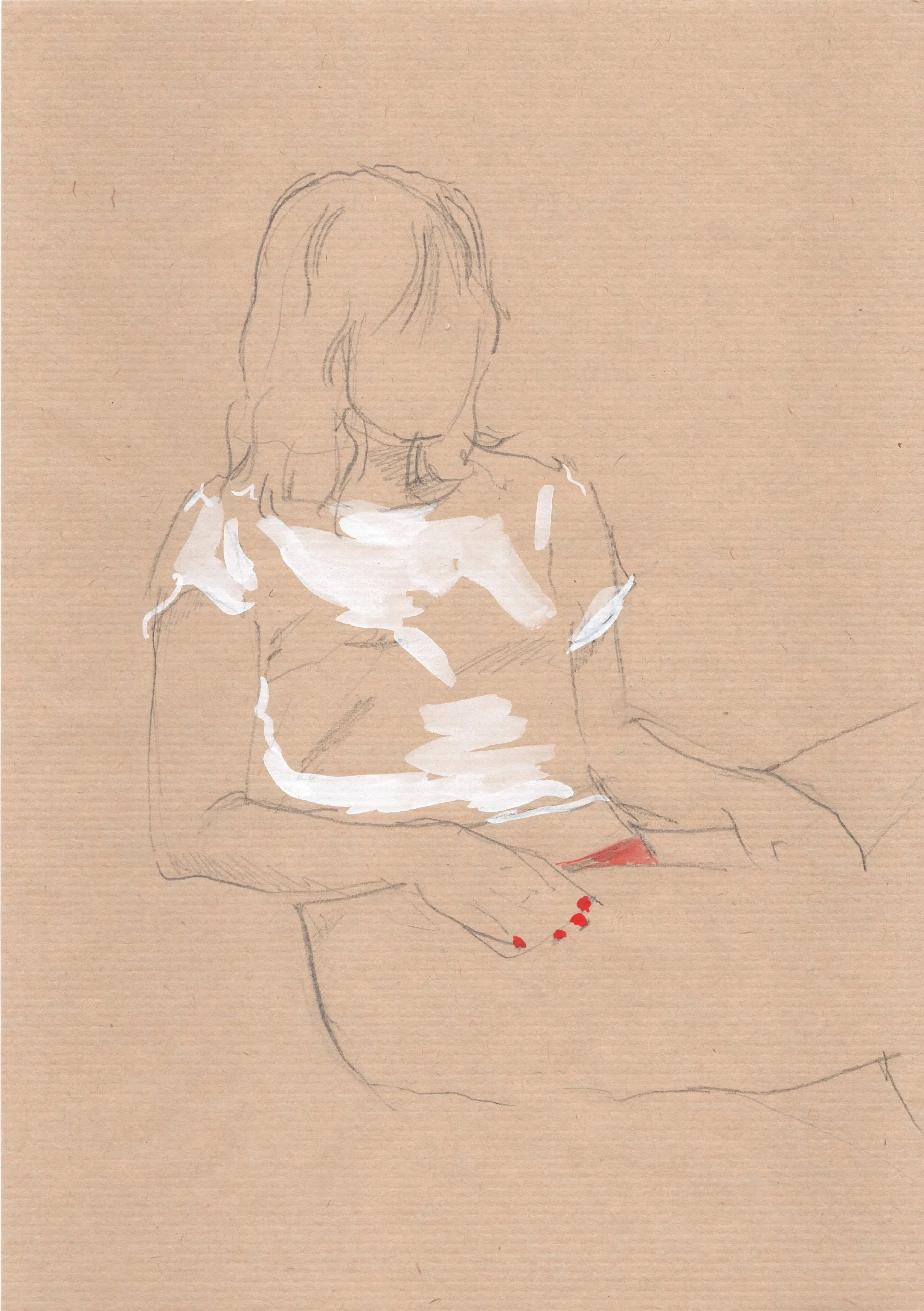 Gideon Rubin, Untitled, 2026, graphite and gouache on paper, 29.5 x 21 cm, 11 5/8 x 8 1/4 inches