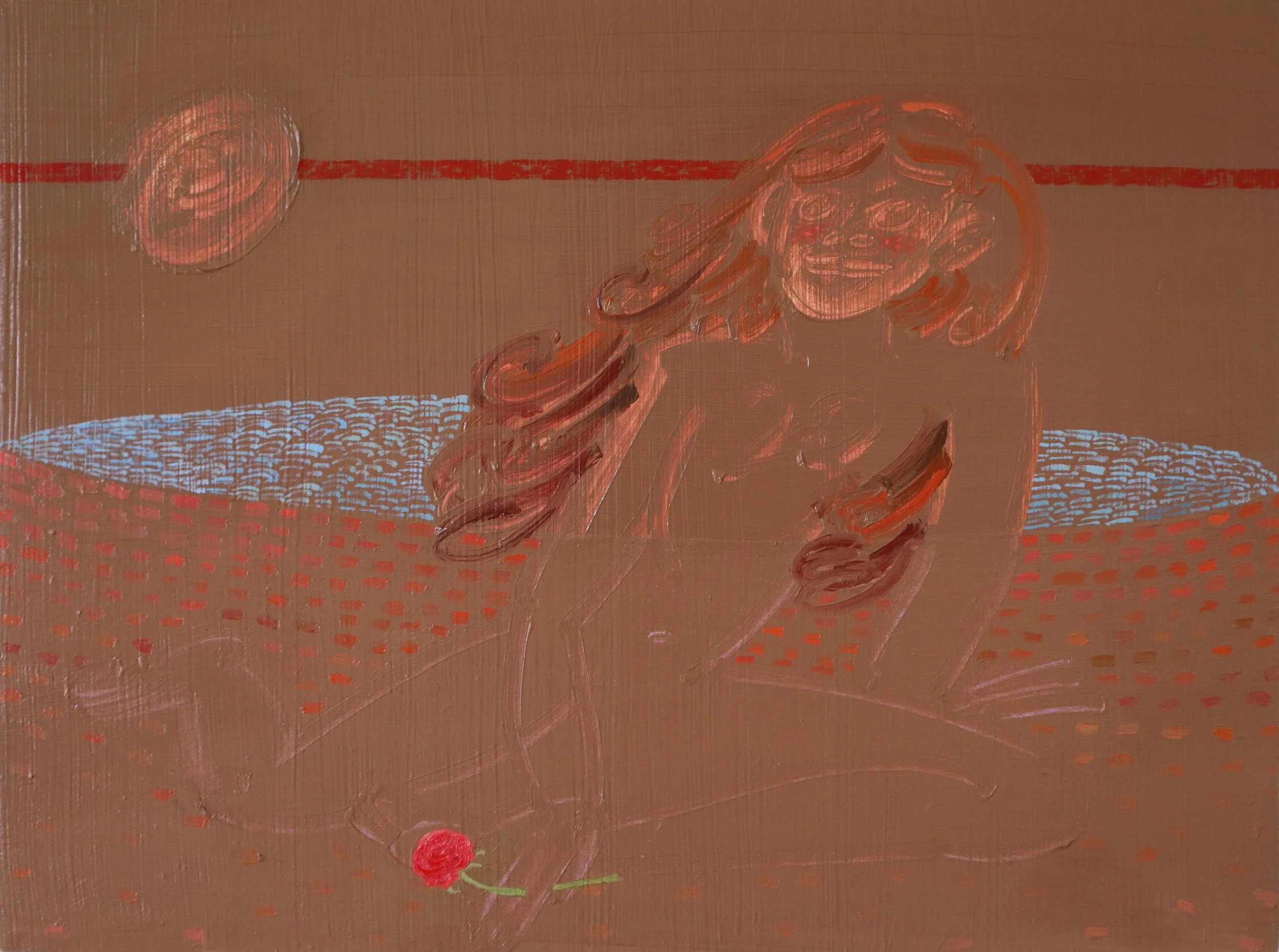 Gal Schindler, Brown, 2026, oil on wood, 30 x 40 cm, 11 3/4 x 15 3/4 inches