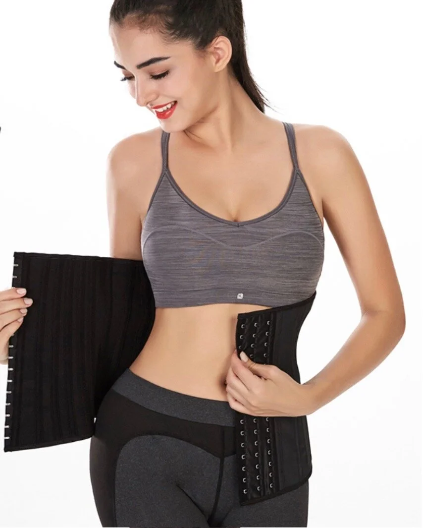 Women's Waist Trainer 25 Steel Boned Black Latex Underbust Corset… 5.jpeg