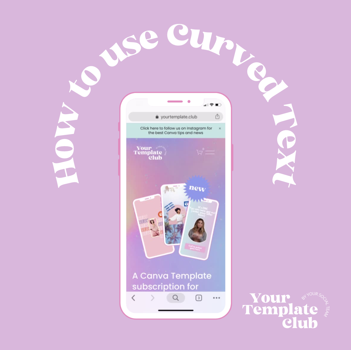 Canva Tip - How to Create and Use Curved Text Effect in Your Canva Designs  for Instagram — Your Template Club