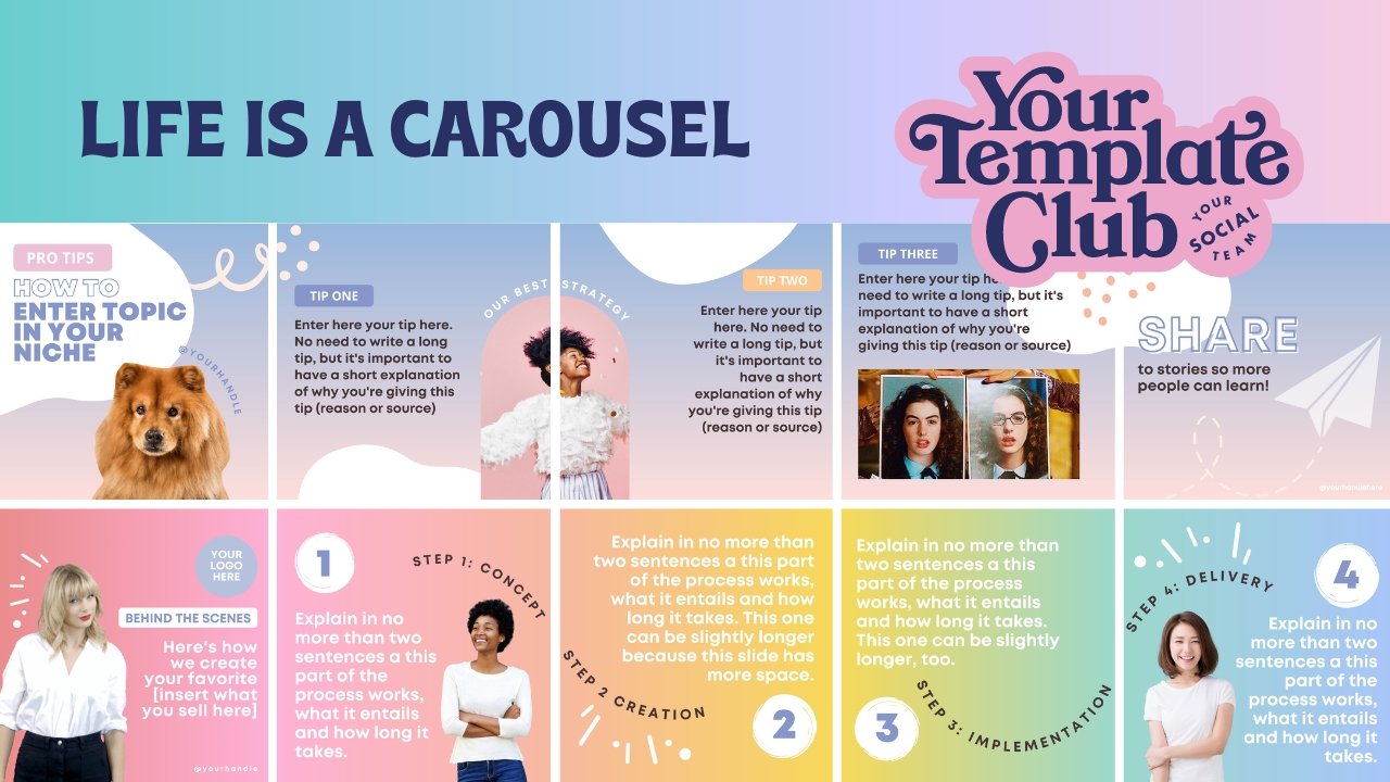 Life is a Carousel - Your Template Club - Want to Create Memes for Instagram? Here is how you add a GIF into your Canva design - Instagram Meme GIF Posts - Canva Templates for Instagram.jpg