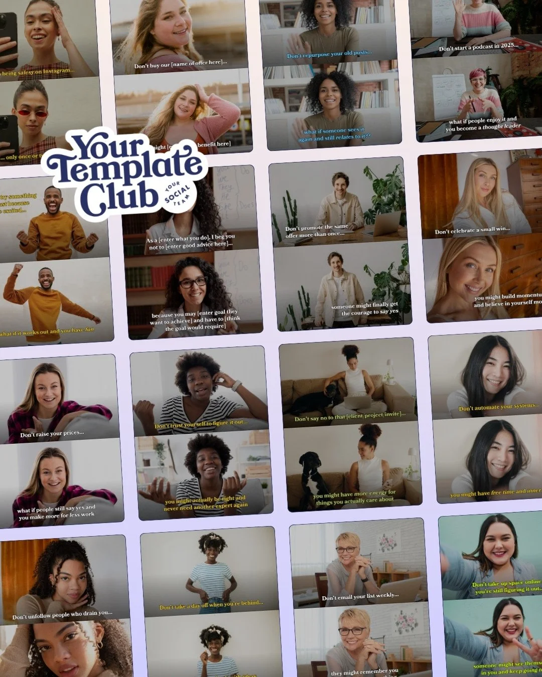 *NEW* template pack dropped! Introducing the &ldquo;As I Was Saying&rdquo; 👏⁠
⁠
This is a trendy pack of feed posts that can also be used as carousels or stand alone images, featuring text prompts in the style of engaging TikTok captions or popular 