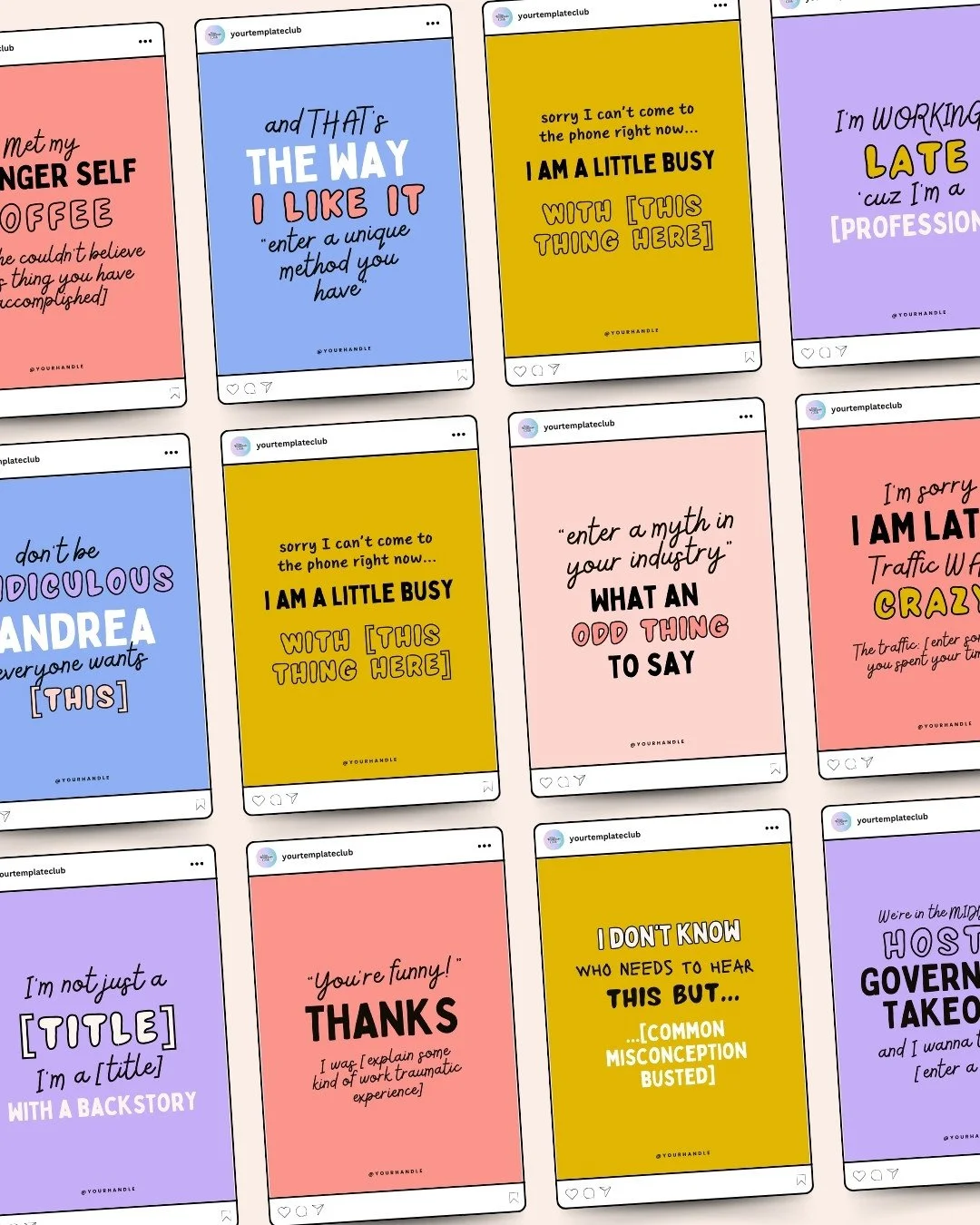 COMMENT &ldquo;CLURB&rdquo; 👉 and get access to these Canva templates plus 3,000+ other designs!⁠
⁠
Once you join @yourtemplateclub you can find these in the Instagram Feed Posts section, and these are the Written Trends pack!