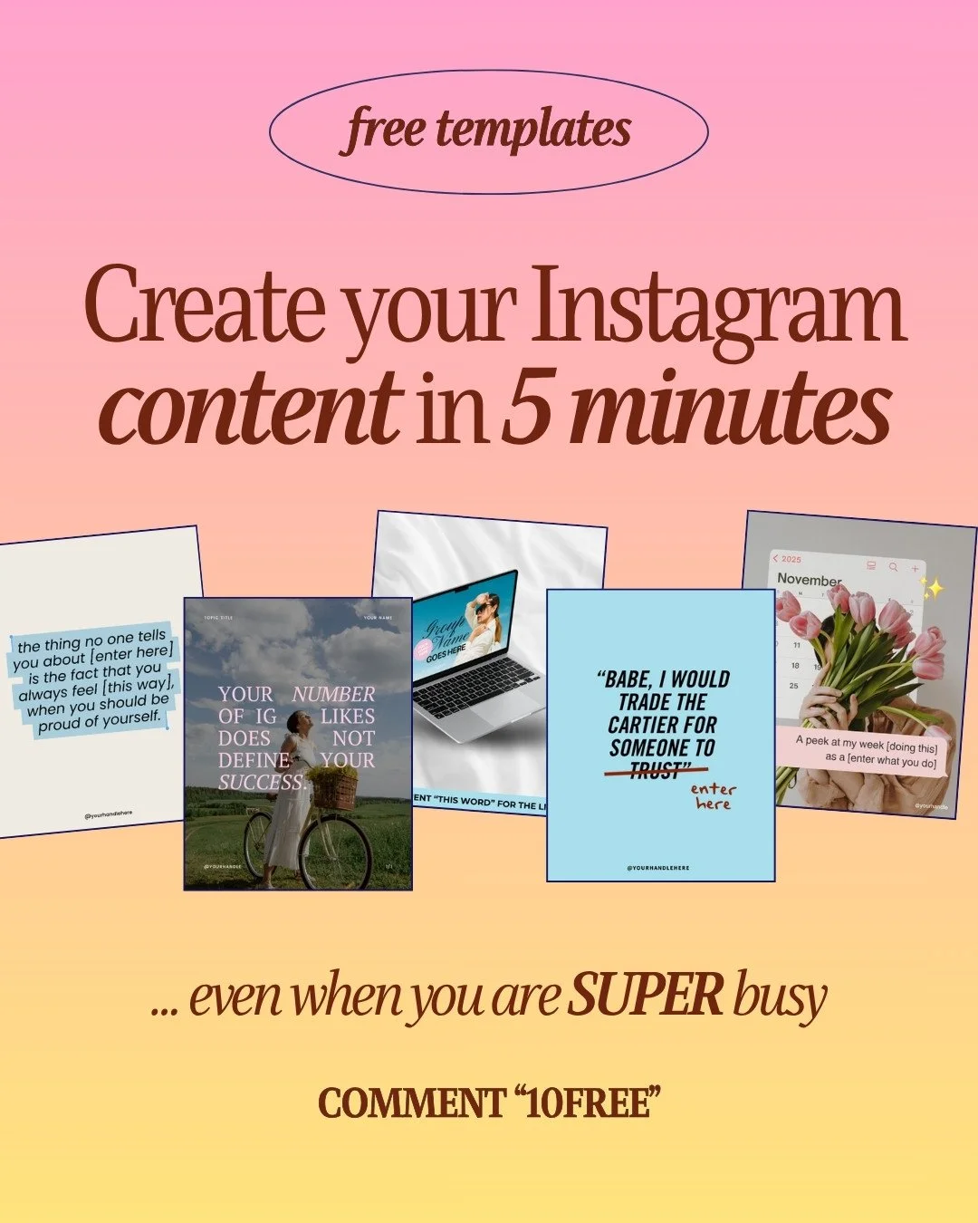 💬 Comment &quot;10FREE&quot; and we will DM you a link to grab 10 FREE Feed Post Canva templates!⁠