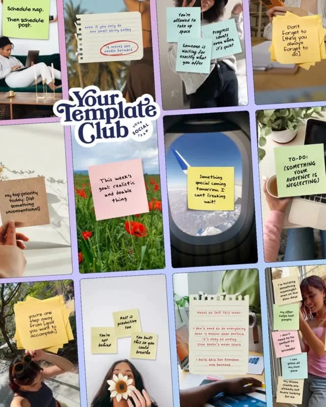 *NEW* template pack dropped! Introducing the &ldquo;Sticky Note Reels&rdquo; 👏⁠
⁠
This is a pack of 20 Reels featuring a message in sticky notes with pretty backgrounds that you can use with your own b-roll or brand videos or the stock videos includ