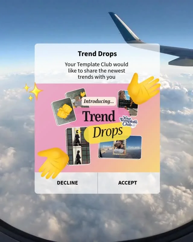 While everyone else is wondering &ldquo;how they made that?&rdquo;, you&rsquo;ll already be posting it 😉⁠
⁠
Introducing ✨ Trend Drops ✨ inside of Your Template Club!⁠
⁠
These are spontaneous mini-packs of Canva templates inspired by the latest viral
