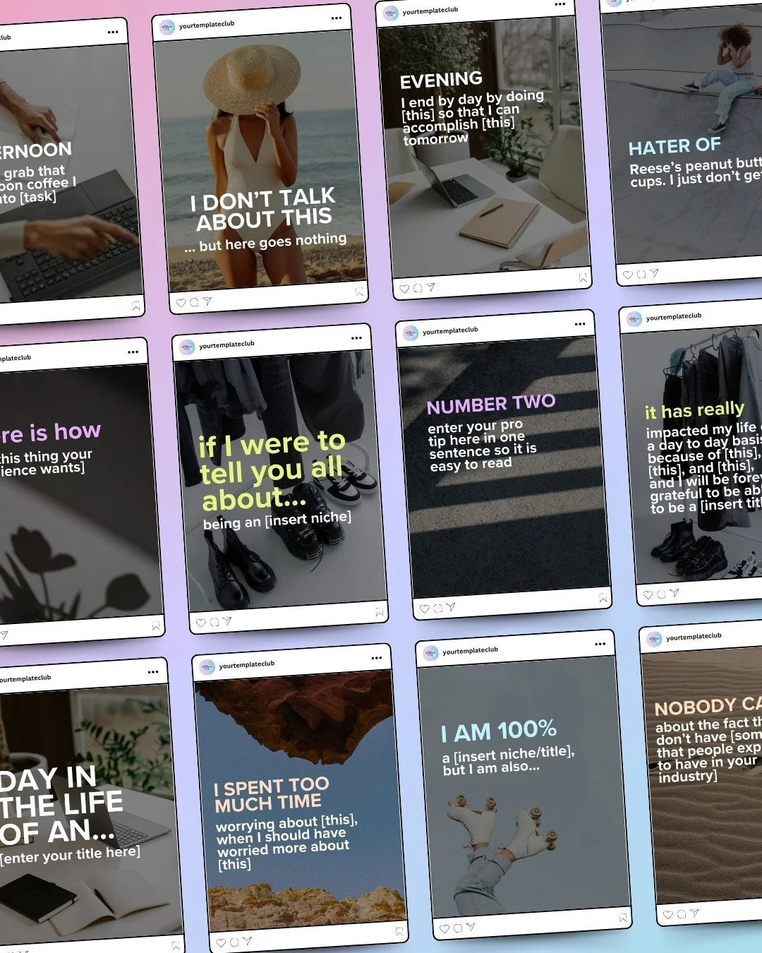 COMMENT &ldquo;CLURB&rdquo; 👉 and get access to these Canva templates plus 3,000+ other designs!⁠
⁠
Once you join @yourtemplateclub you can find these in the Instagram Carousels section, and these are the TikTok Style Carousels 2.0 pack!