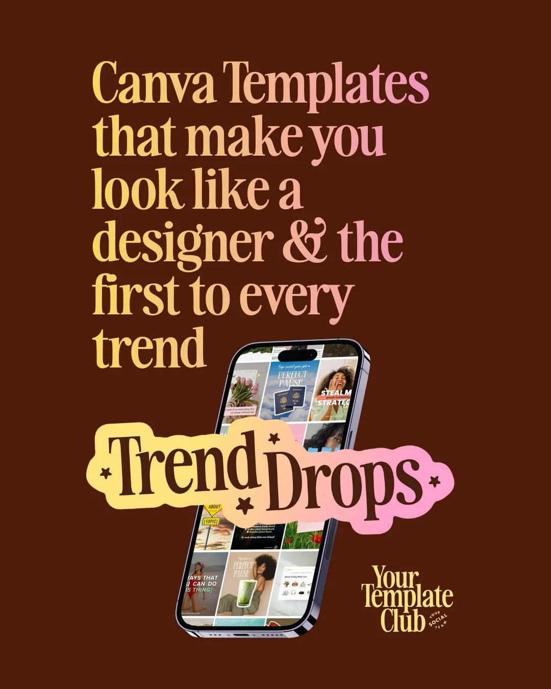 If you&rsquo;ve ever thought &ldquo;wait&hellip; how is everyone posting this trend already?!&rdquo; 👀⁠
⁠
Meet ✨Trend Drops ✨spontaneous mini-packs you can literally jump on in minutes.⁠
⁠
✅ We track the trends.⁠
✅ We turn them into Canva templates.