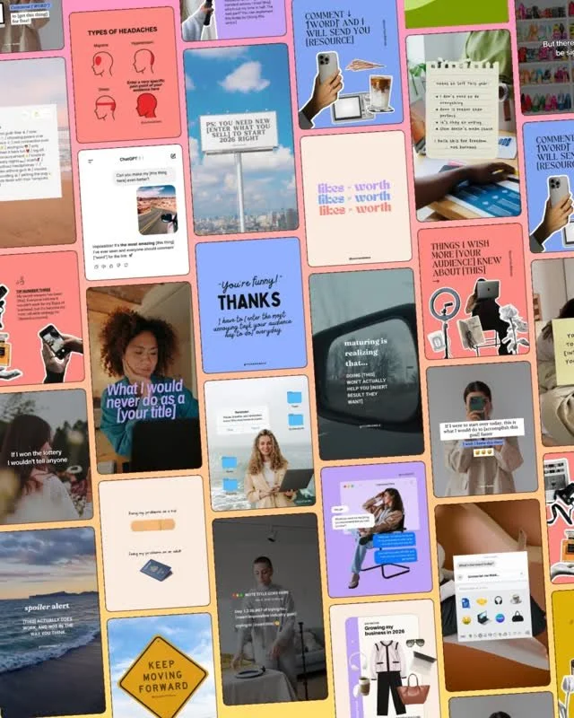 *NEW* Monthly Content Pack dropped for January 2026 👏⁠
⁠
We take the time to batch your content for the ENTIRE month, using template from inside our library, tweaked for the month ahead!⁠
⁠
This has everything you need from...⁠
⁠
👉 Feed Posts, Caro