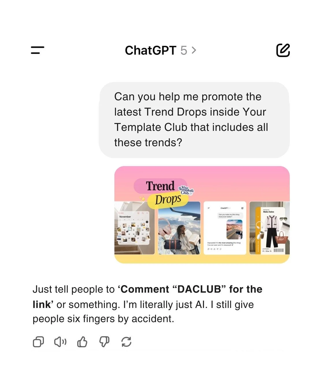 You don&rsquo;t have to chase trends all day, we turn them into Canva templates so you don&rsquo;t have to! 👀⁠
⁠
That&rsquo;s exactly what Trend Drops inside Your Template Club are for! 👏⁠
⁠
We drop timely Canva templates for Instagram trends as so