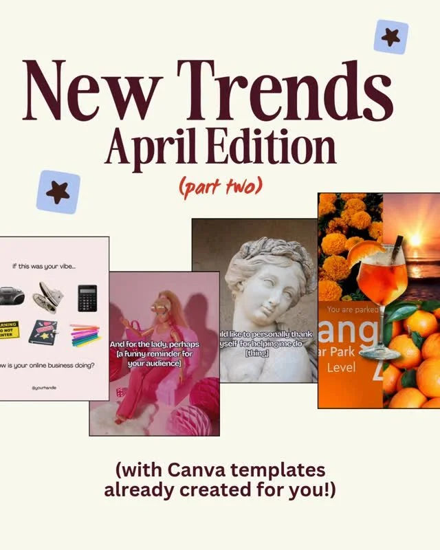 NEW TREND ALERT 🚨 April 2026 (part 2) ✨ We&rsquo;re half way through the month and these are some great trends you can create in minutes inside Canva 👀⁠
⁠
And these are GOOD ones&hellip; like create-this-now good.⁠
⁠
🌟 Trend 1: &ldquo;Color Huntin