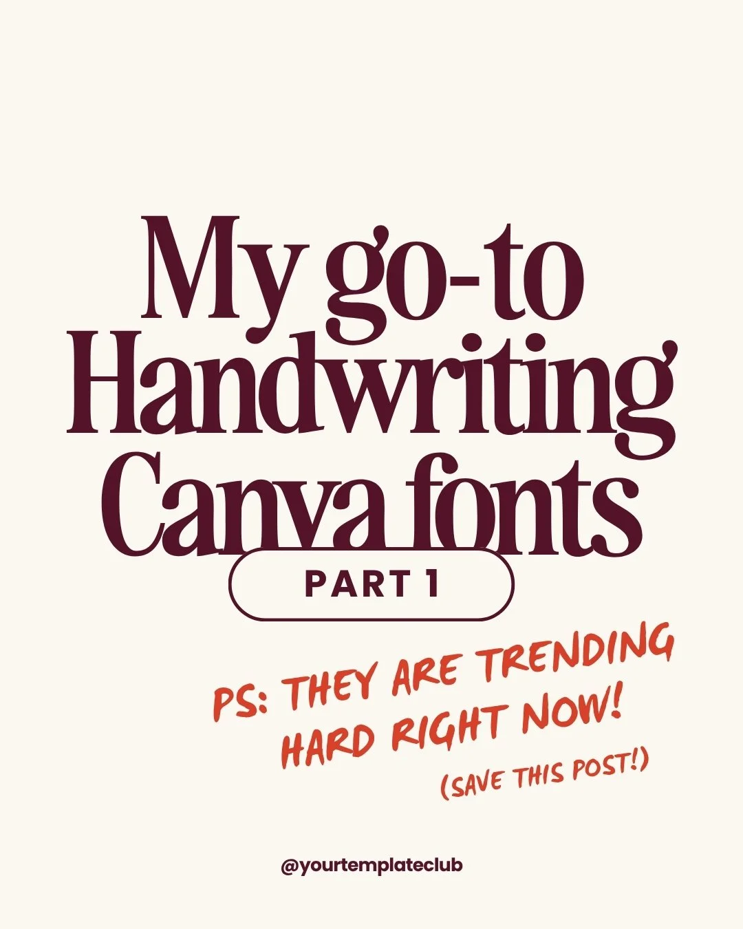 After creating over 3,000 Canva templates and posting 1,770+ Instagram posts on this account... we have quite the backlog of Canva fonts.⁠ 👀
⁠
So we will start sharing our favorites with you in different styles!

Starting with the hottest font trend
