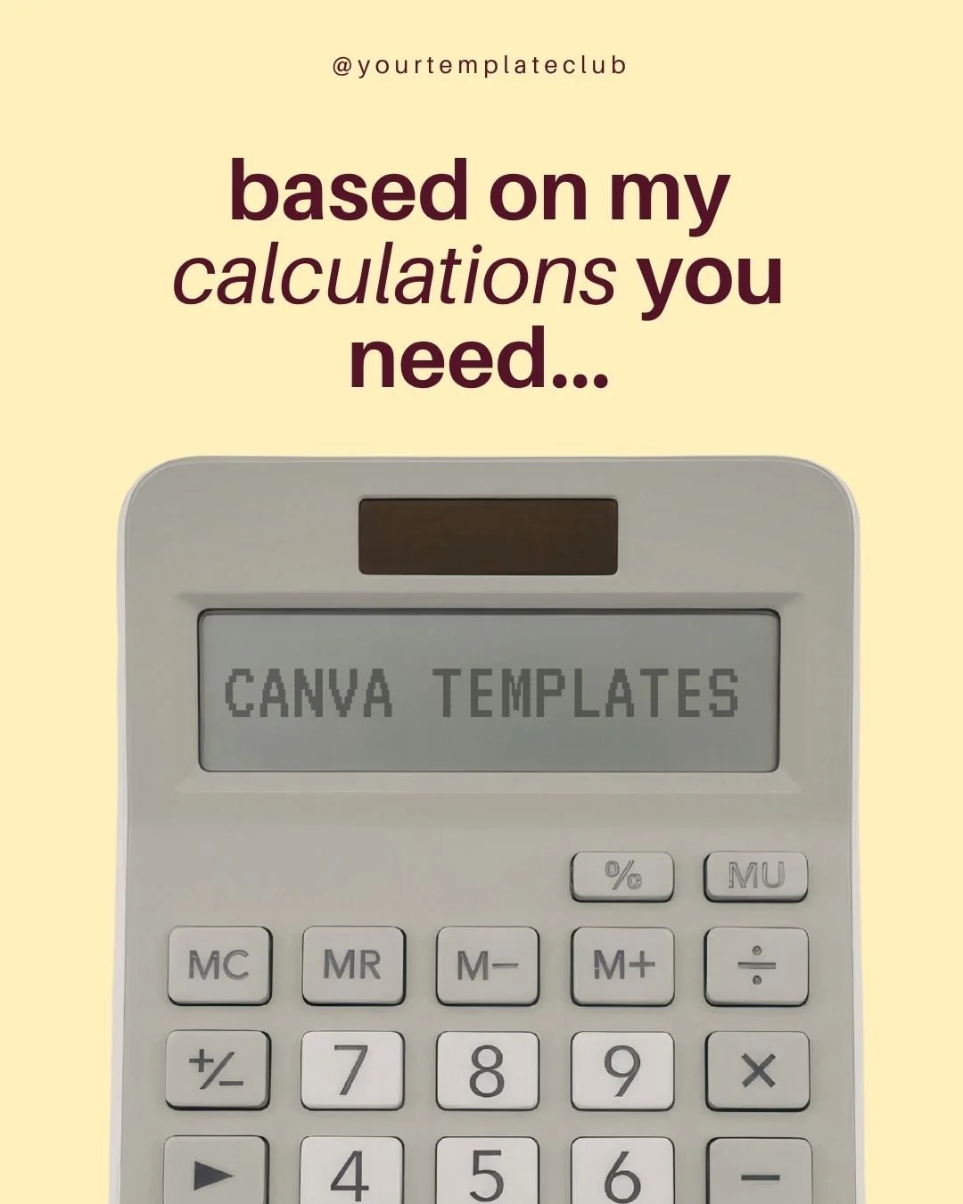 Based on our calculations, you need Canva templates. ✨ But not just ANY templates...

Templates that are already designed, already trending, and ready for you to swap your colors in and post.

Pssst... this post is the PERFECT example! 😉

Comment &q