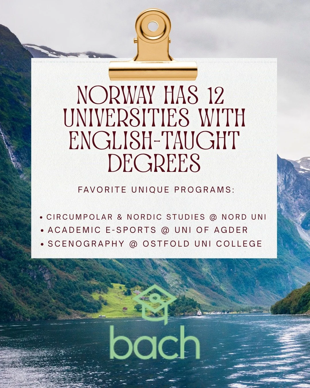 BIG NEWS from Norway! Tuition-Free education is now available for international students at all public Universities in Norway. 12 Universities offer multiple English-taught degrees. Our favorites include Circumpolar studies @norduniversitet - Academi