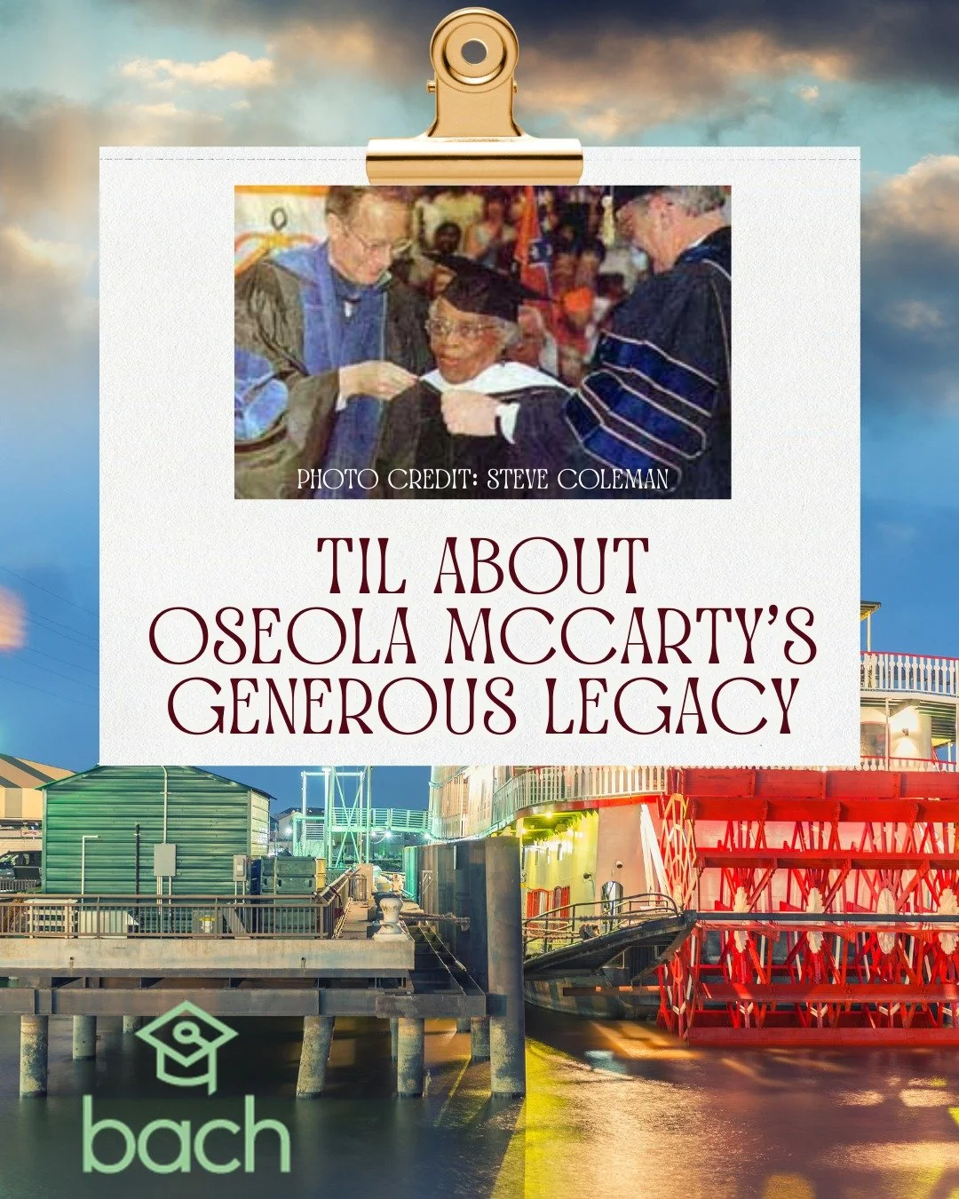 TIL about Oseola Mccarty's generous legacy and her scholarship's continuing impact @officialsouthernmiss! From a laundress to an icon of giving, what a rich example she has set. There is no way to quantify the impact of the countless students that Os
