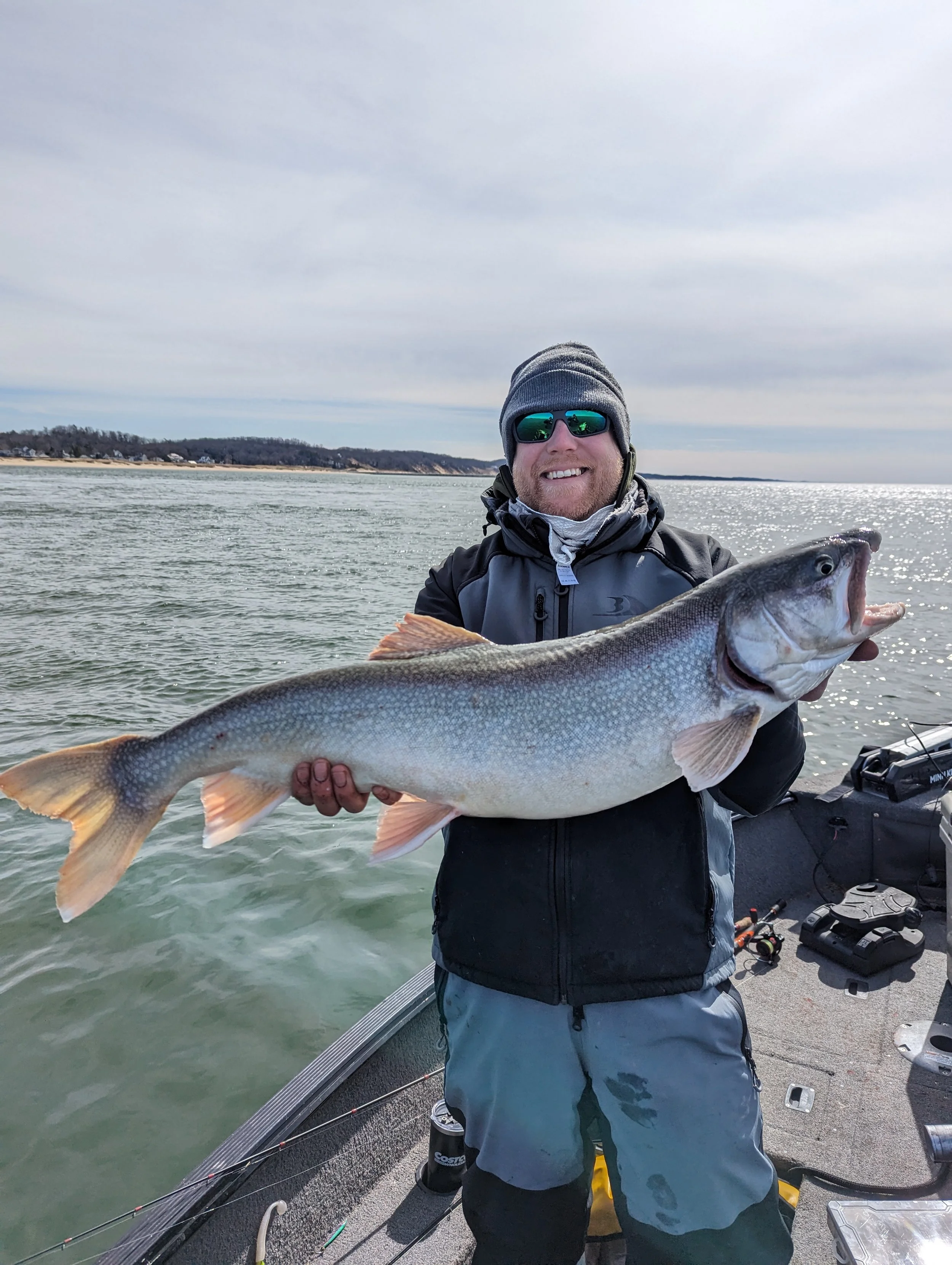  Jigging Lake trout in Lake Michigan 