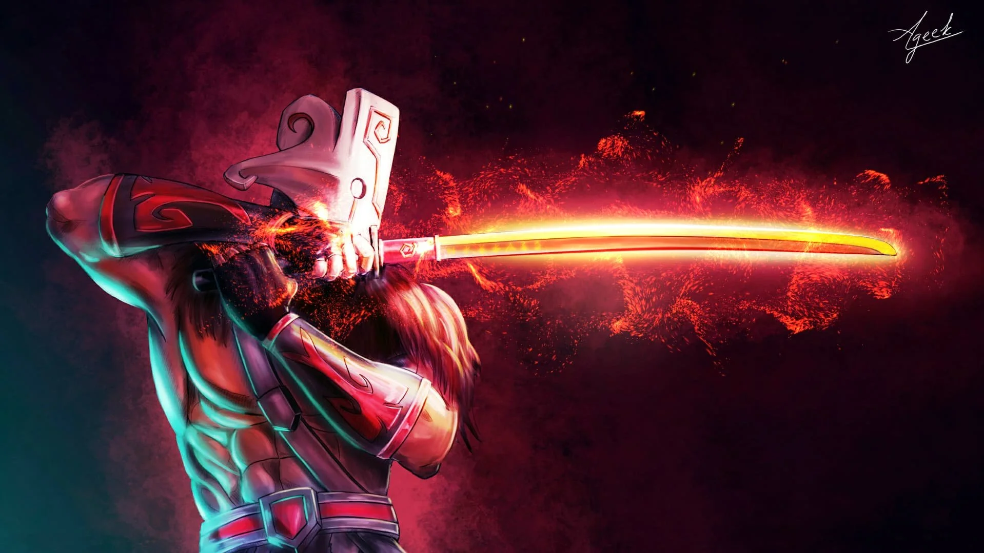 Yoriichi Tsugikuni Animated Wallpaper Samurai In Red Glow Wallpaper yoriichi-tsugikuni-animated-wallpaper-samurai-in-red-glow-wallpaper