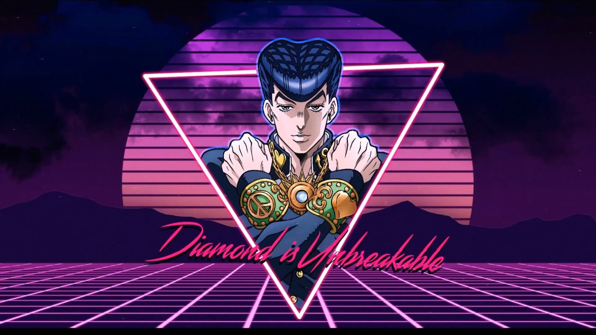 30 Best JoJo’s Bizarre Adventure Wallpapers Ever -14. Josuke Synthwave