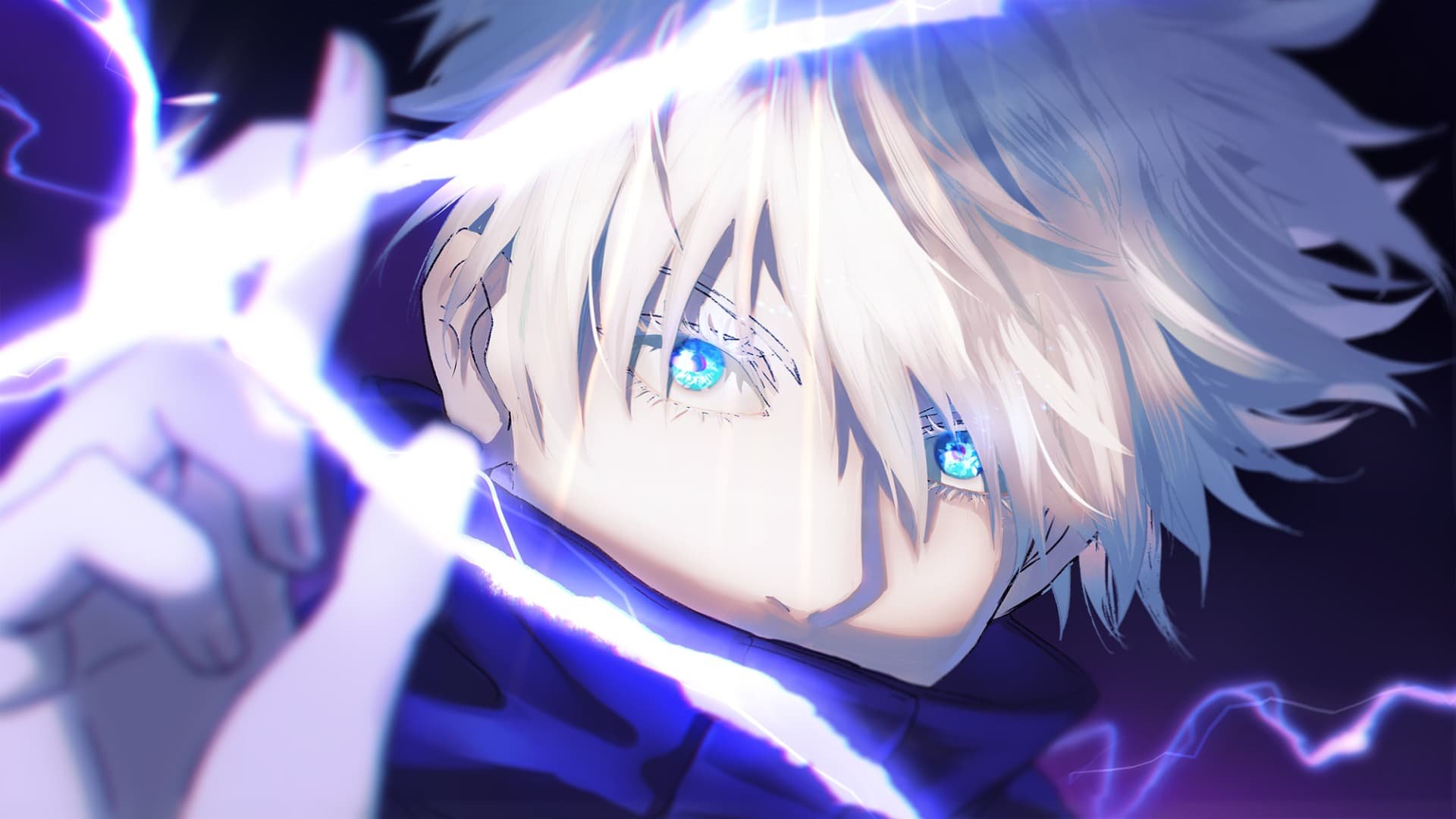 100 Best Jujutsu Kaisen Wallpapers Ever -10. Satoru Gojo Electric Gaze