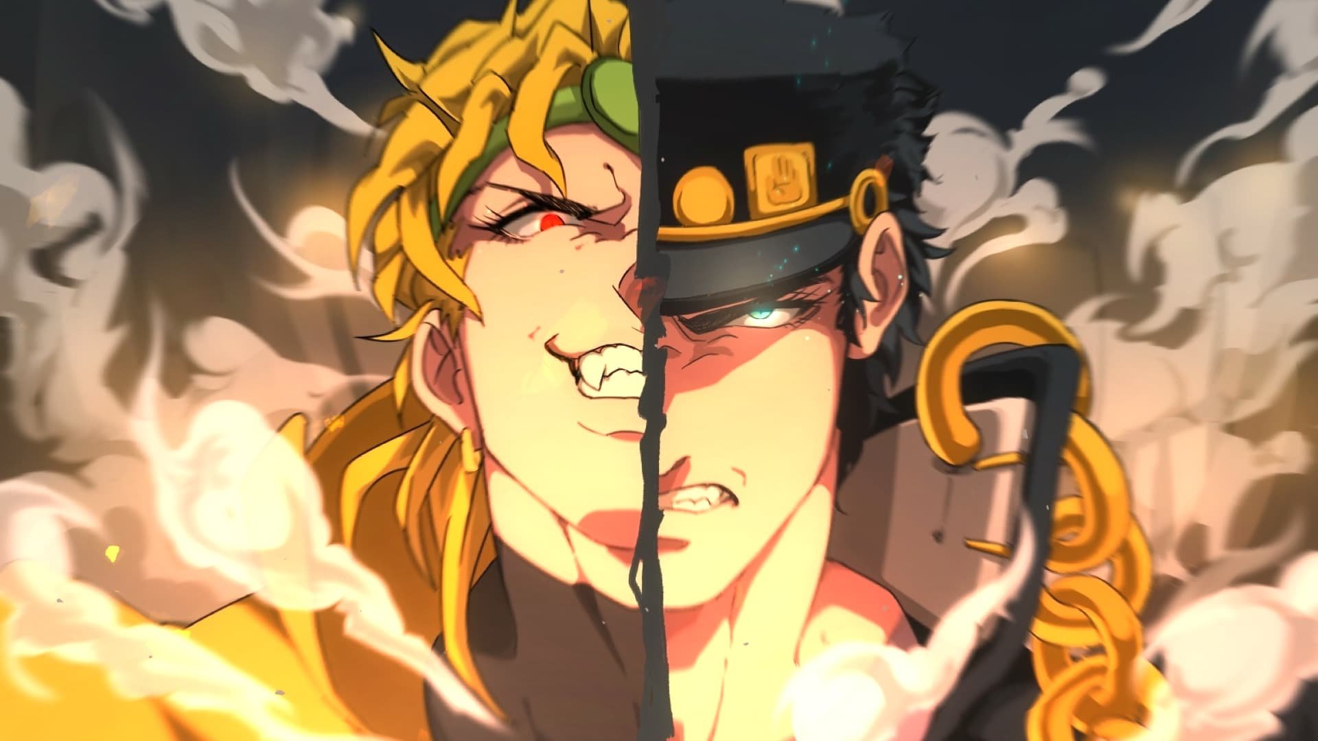 30 Best JoJo’s Bizarre Adventure Wallpapers Ever -21. Dio vs Jotaro