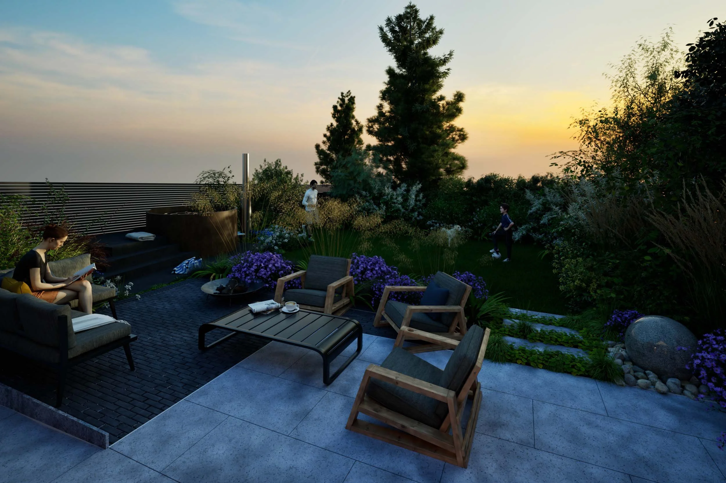 Evening View from French Doors