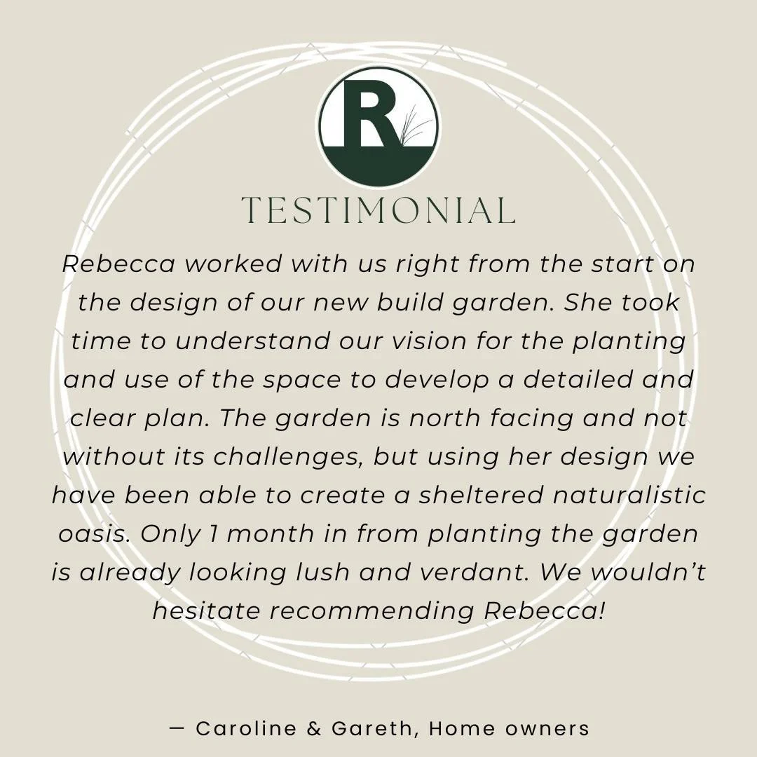 I was absolutely delighted to receive this review from my lovely clients, the owners of the Eco Build project in North Cornwall.  They were a pleasure to work with.  I wish them plenty of free time to relax and enjoy their new garden and the wildlife