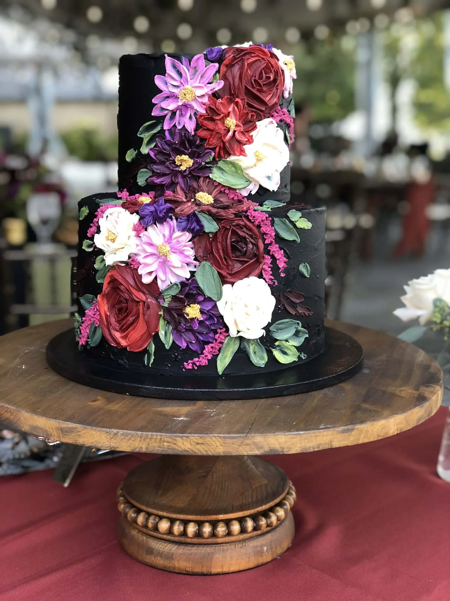 Dark and vibrant palette knife florals
